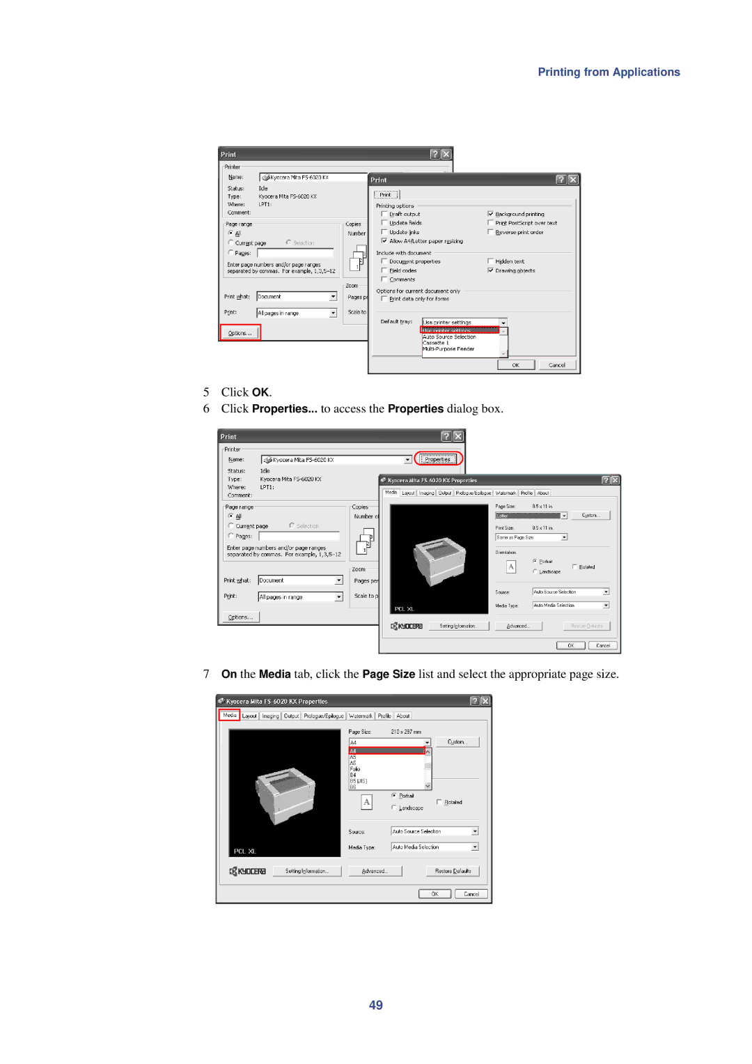 HP Kyocera Extended Driver manual Printing from Applications 