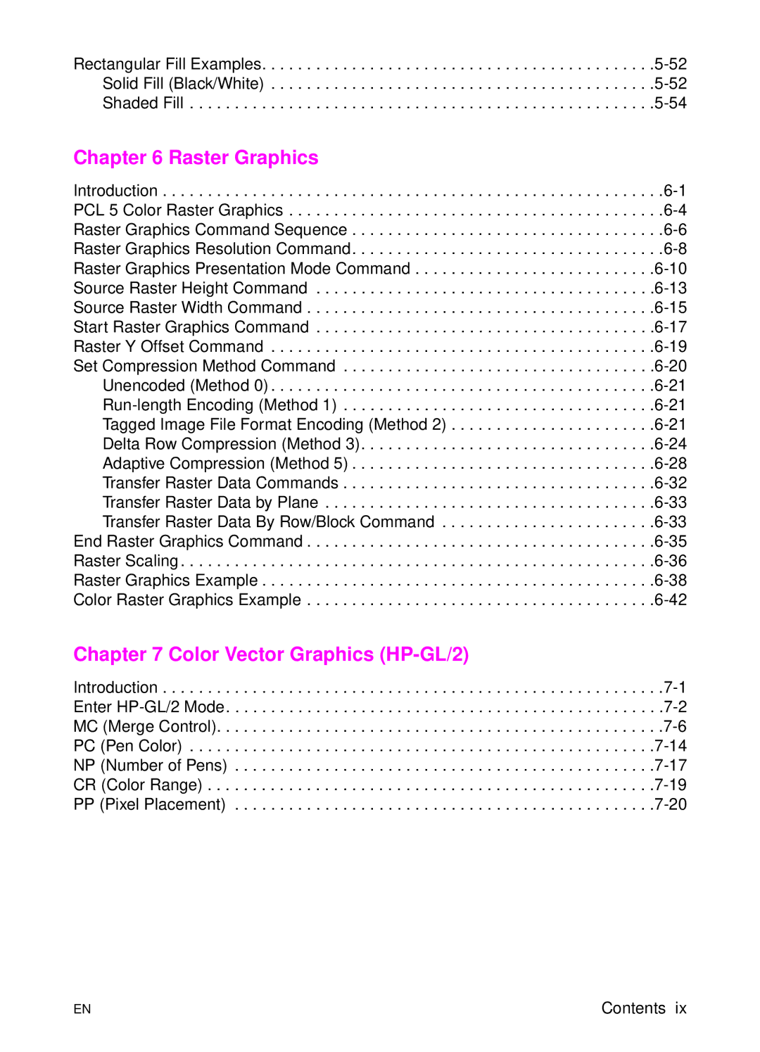 HP L 5 manual Raster Graphics 