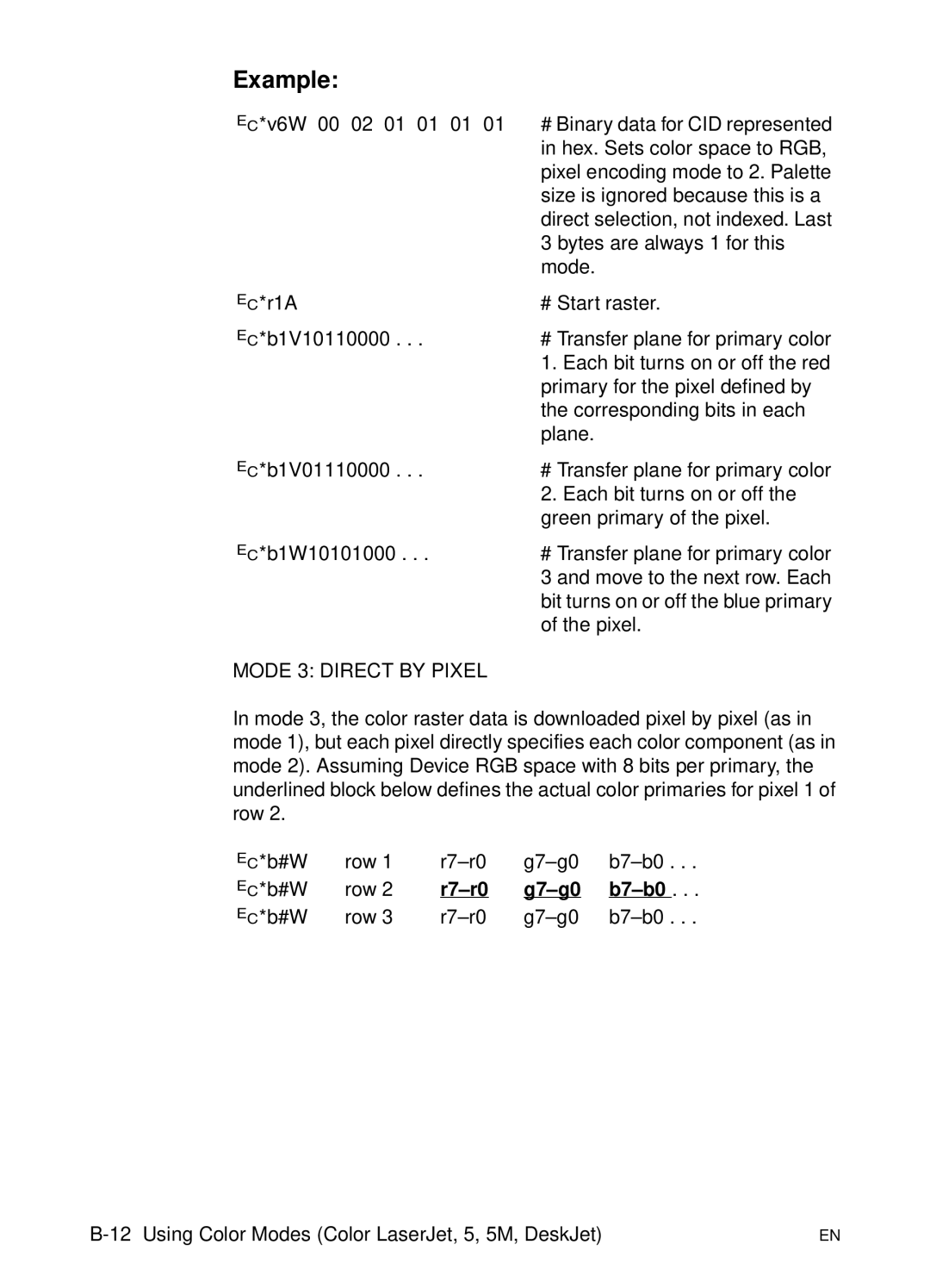 HP L 5 manual Bytes are always 1 for this 