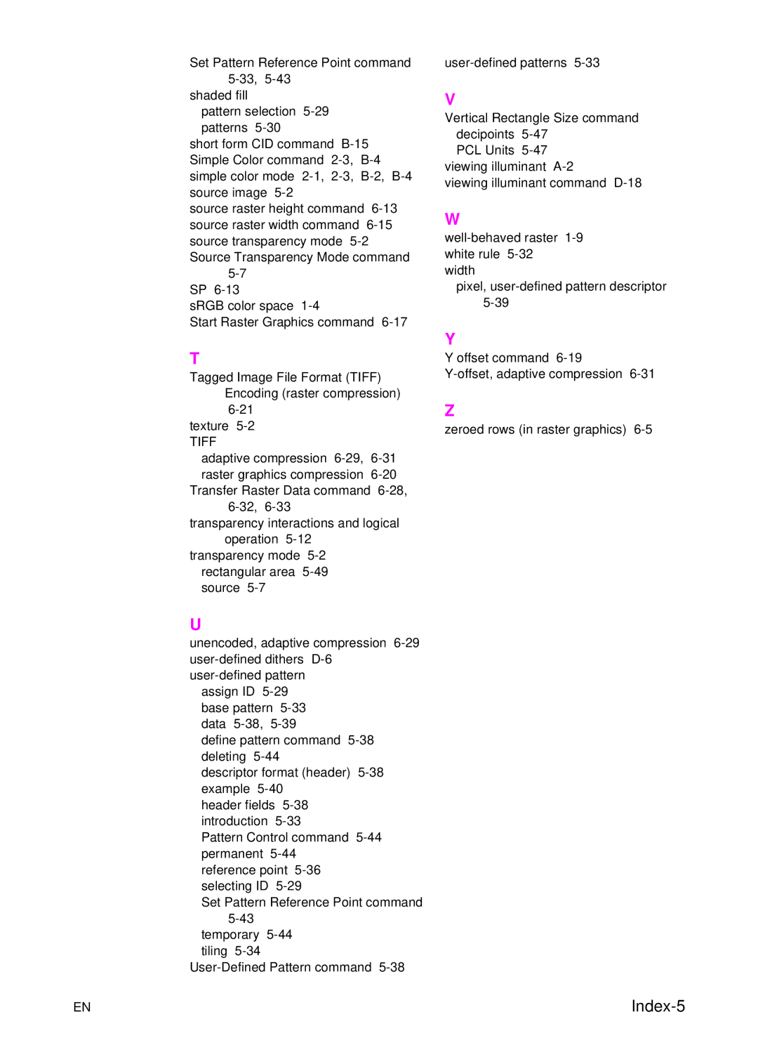 HP L 5 manual Index-5 