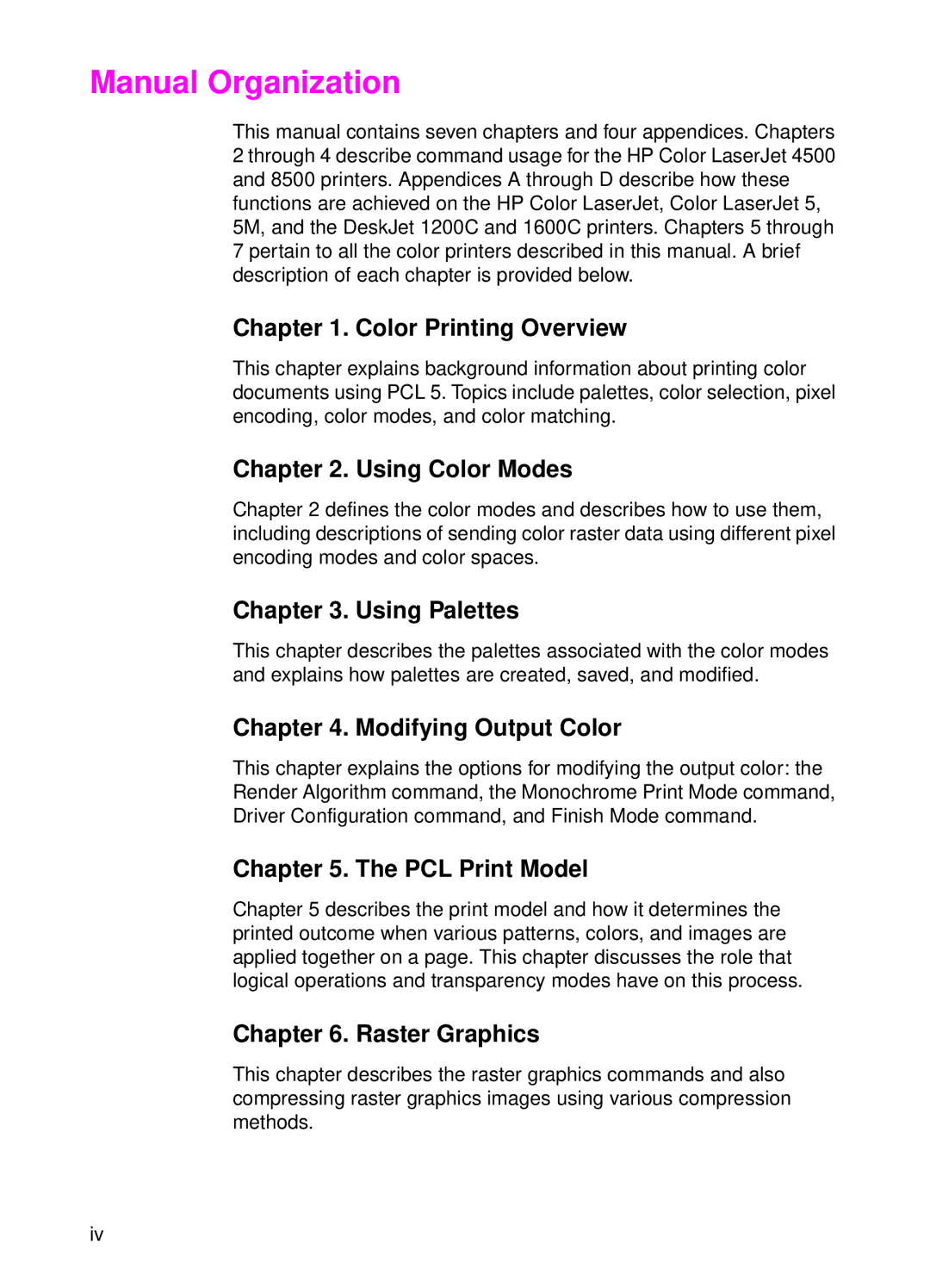 HP L 5 manual Manual Organization 