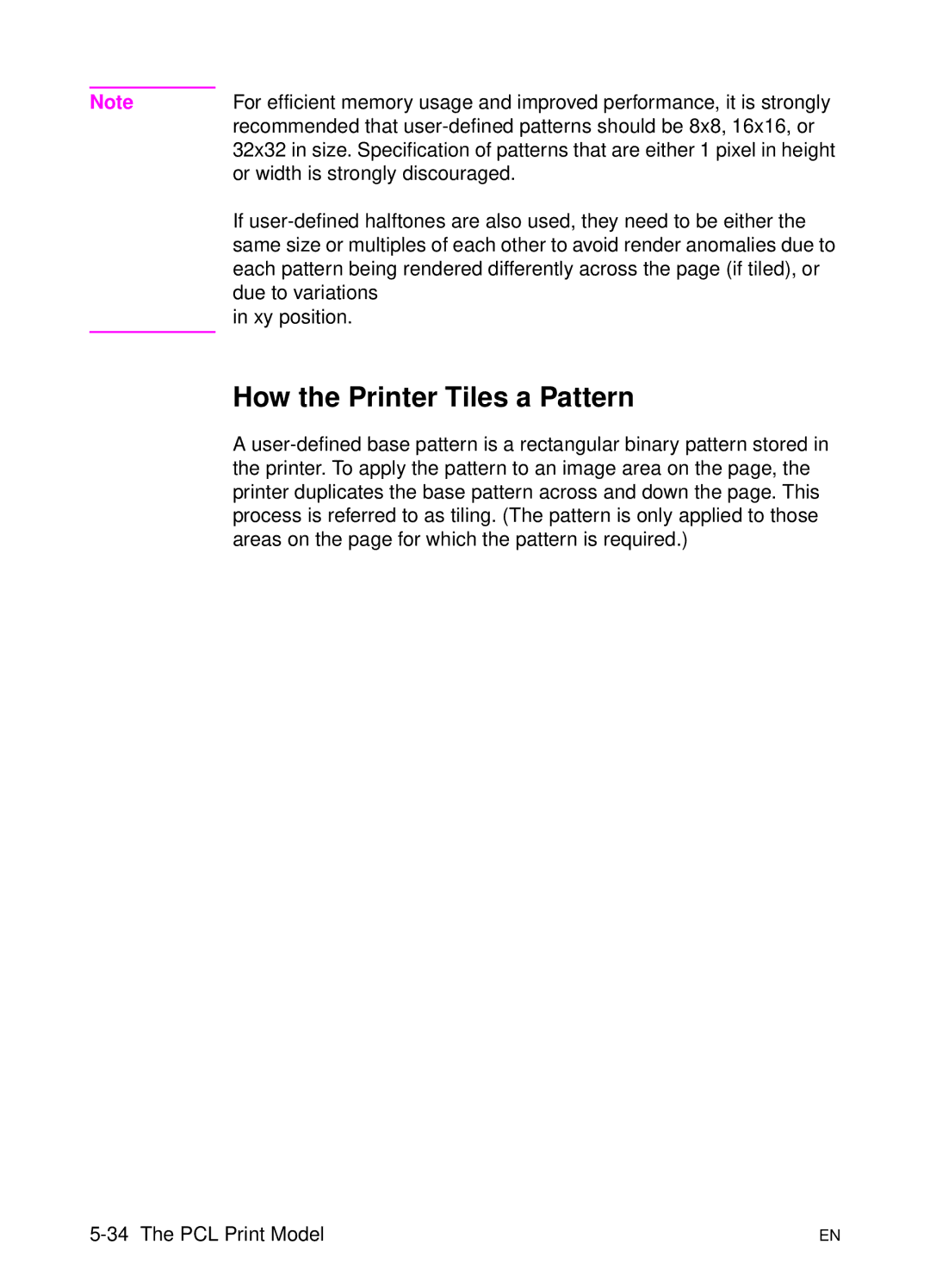 HP L 5 manual How the Printer Tiles a Pattern 