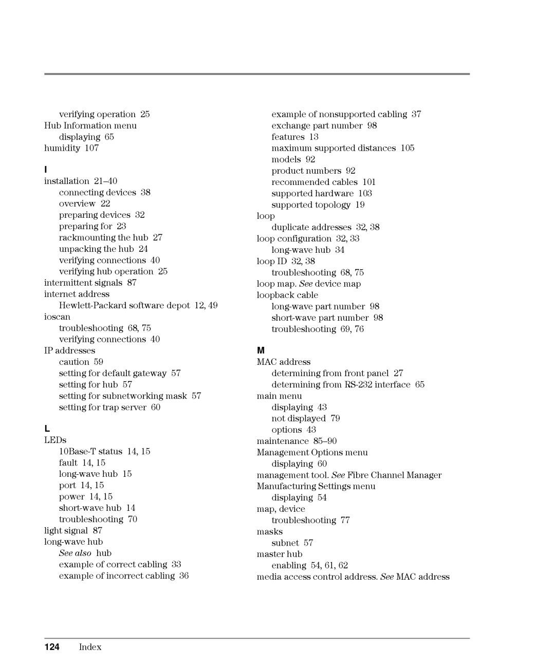 HP L10, Intrusion Prevention System S10 manual LEDs, See also hub 