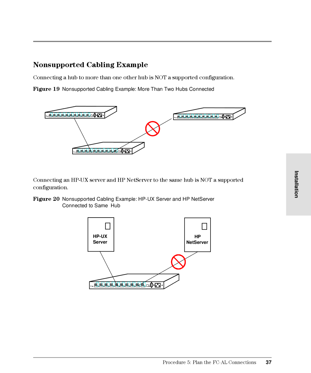 HP Intrusion Prevention System S10, L10 manual Nonsupported Cabling Example More Than Two Hubs Connected 