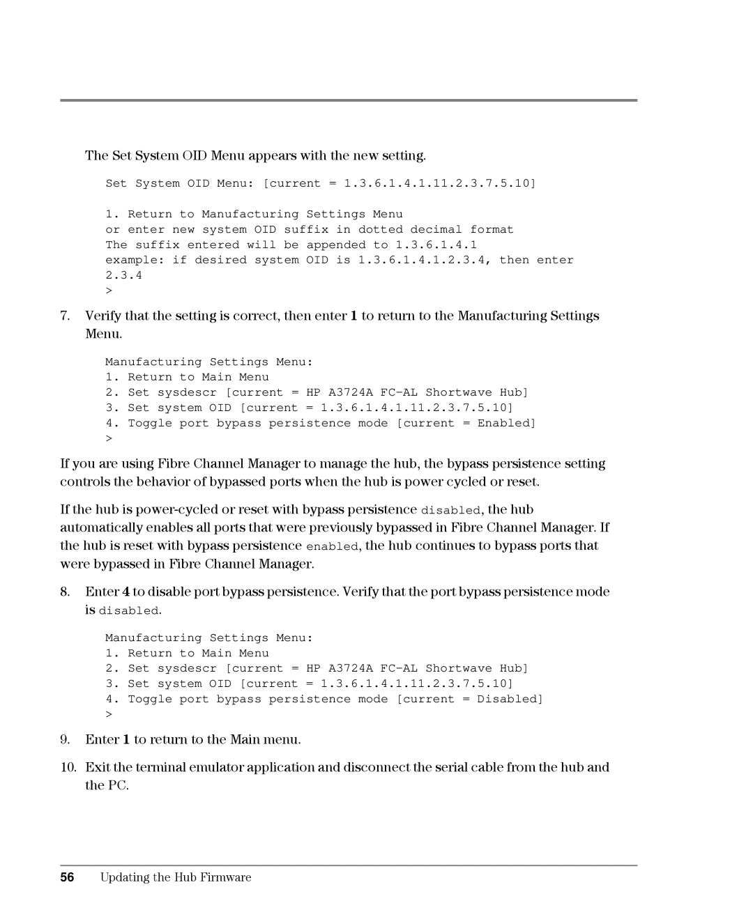 HP L10, Intrusion Prevention System S10 manual Set System OID Menu appears with the new setting 