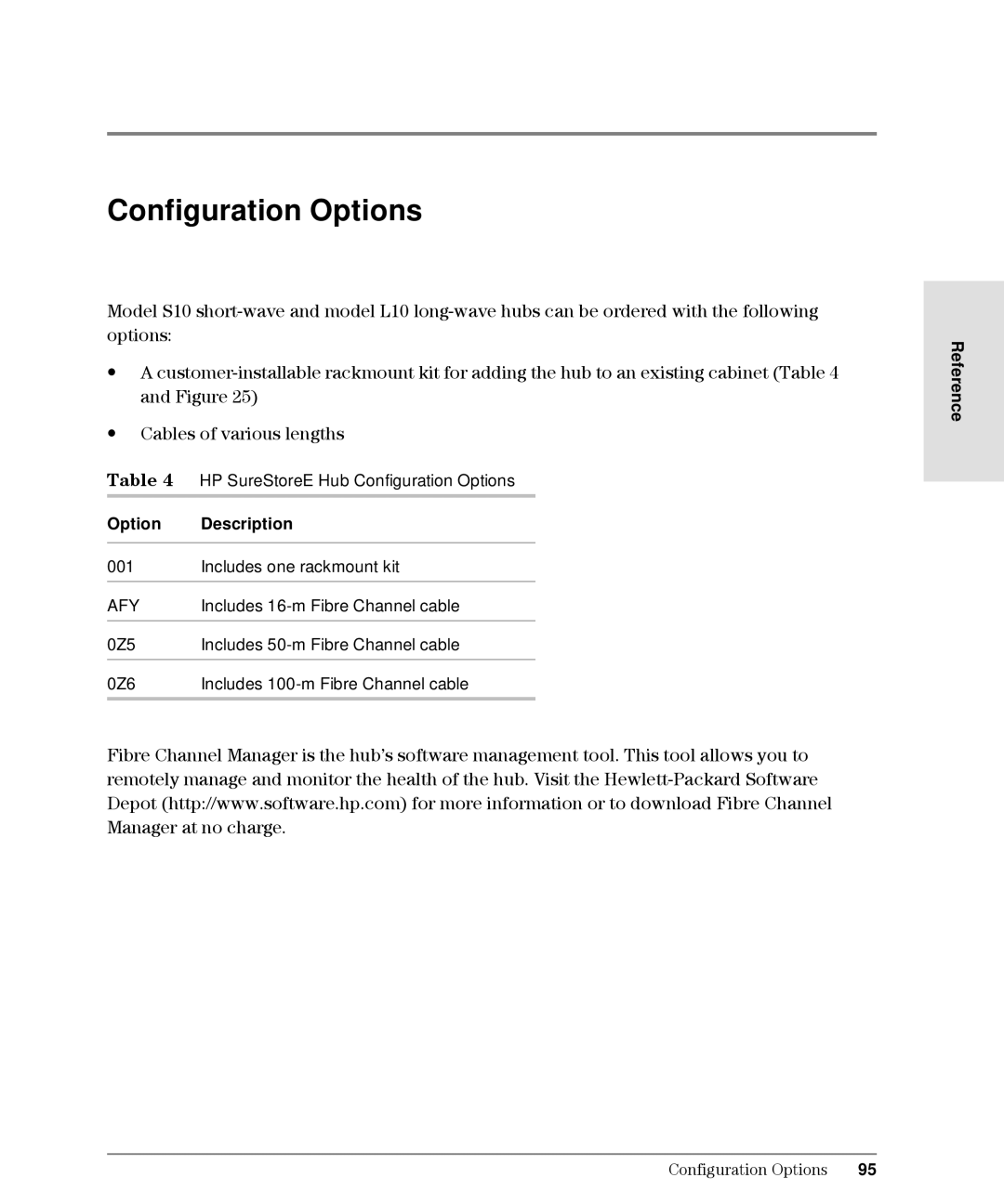 HP Intrusion Prevention System S10, L10 manual Configuration Options, Option Description 