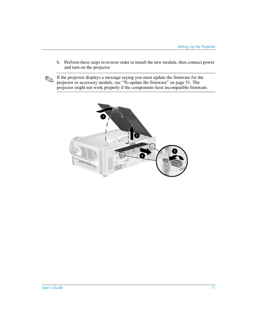 HP L1581A manual Setting Up the Projector 