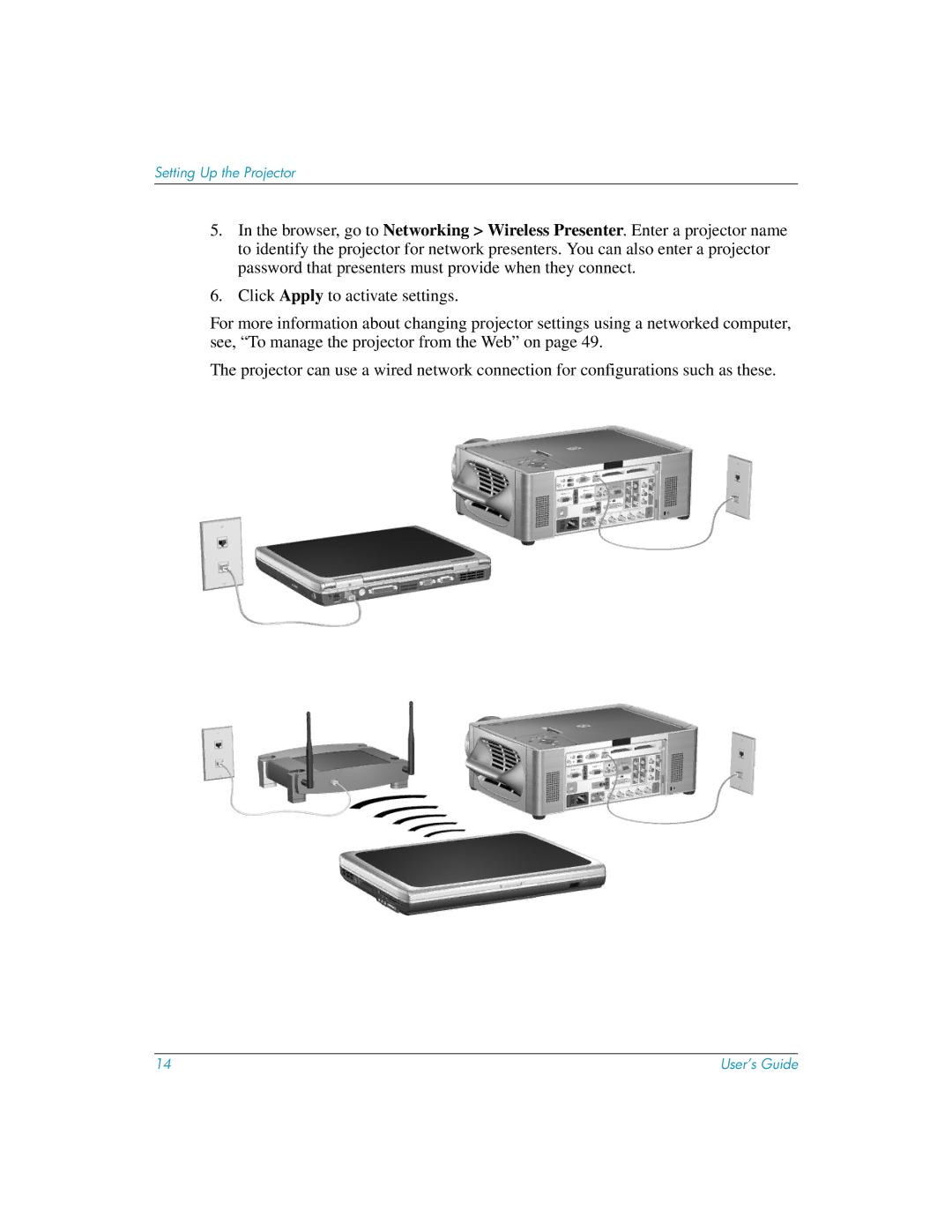 HP L1581A manual Setting Up the Projector 