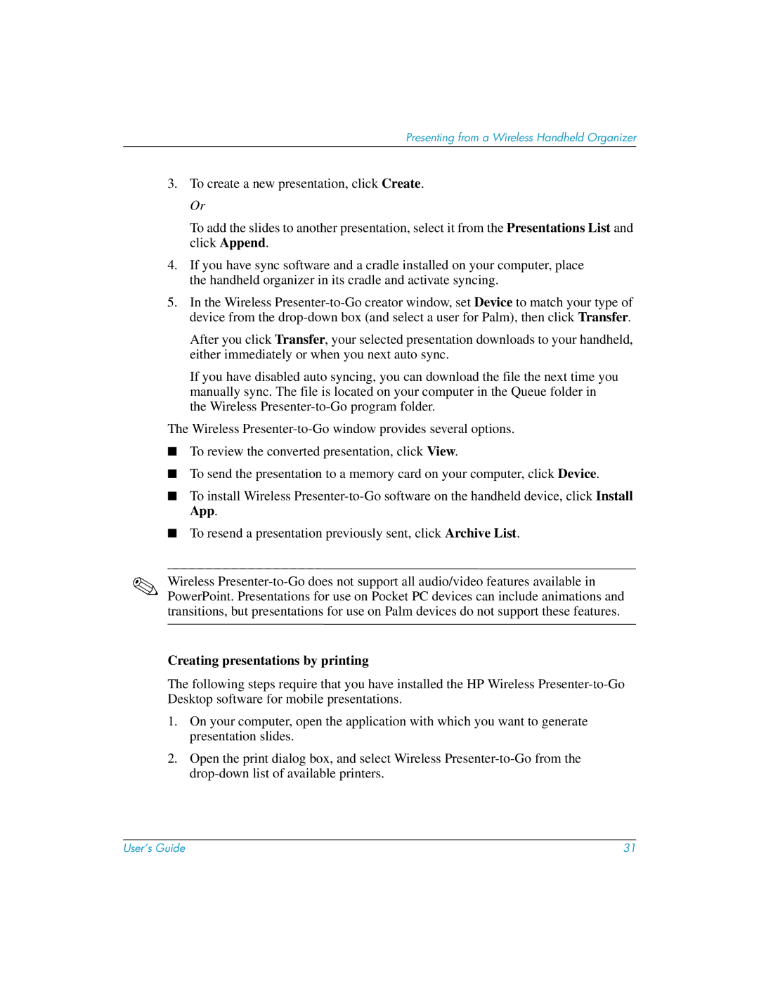 HP L1581A manual Creating presentations by printing 