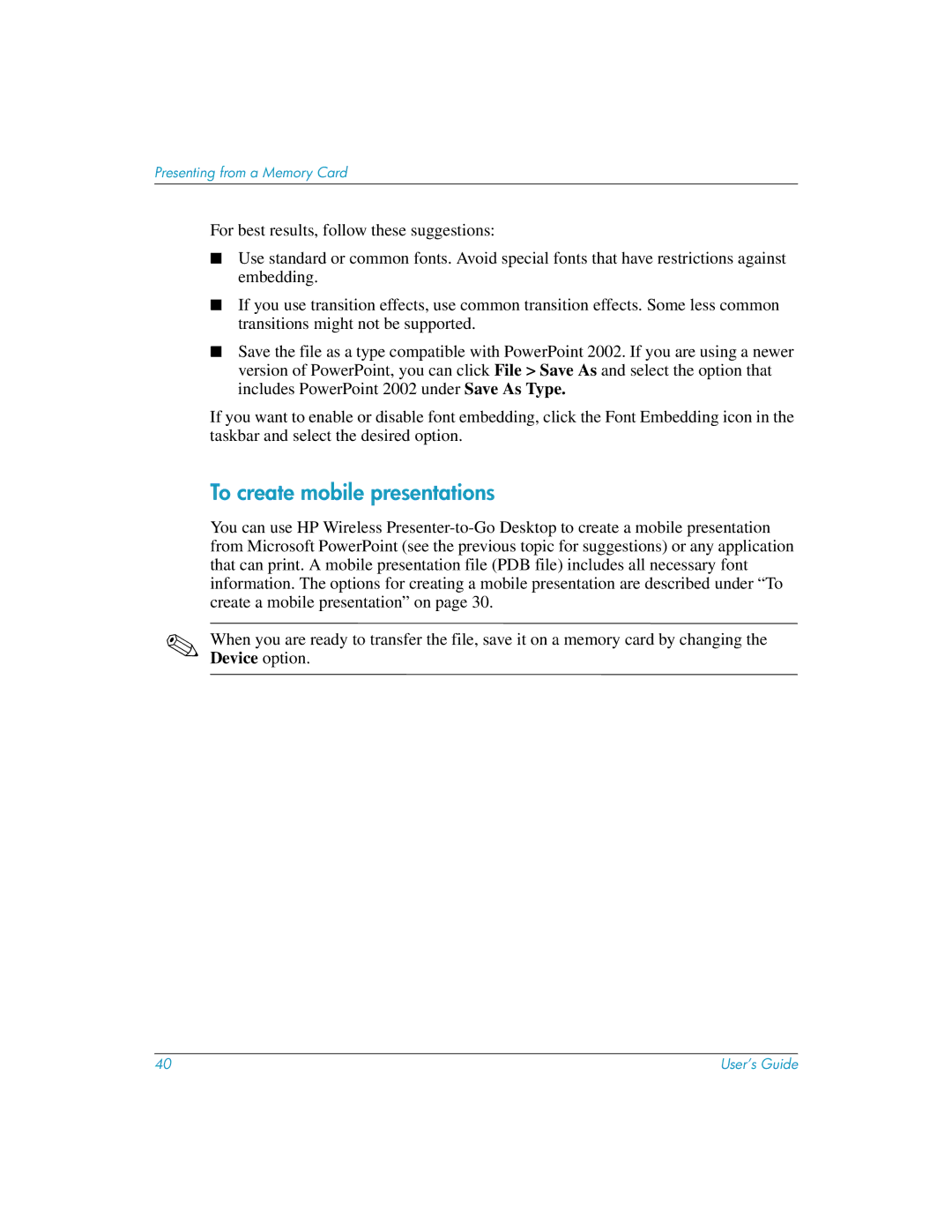 HP L1581A manual To create mobile presentations 