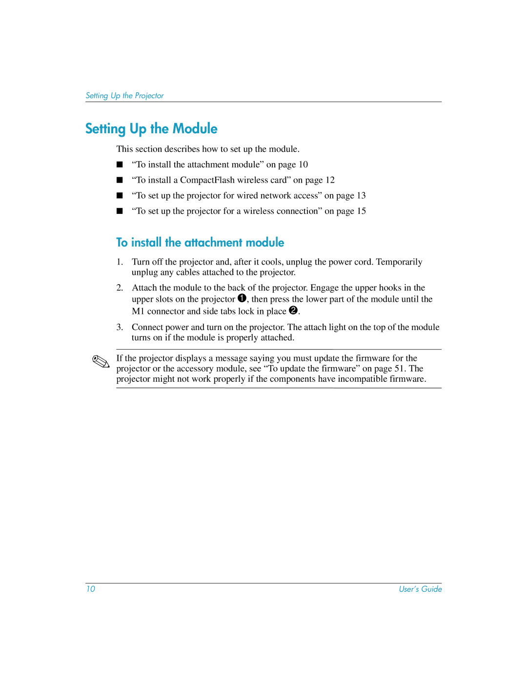 HP L1619A manual Setting Up the Module, To install the attachment module 