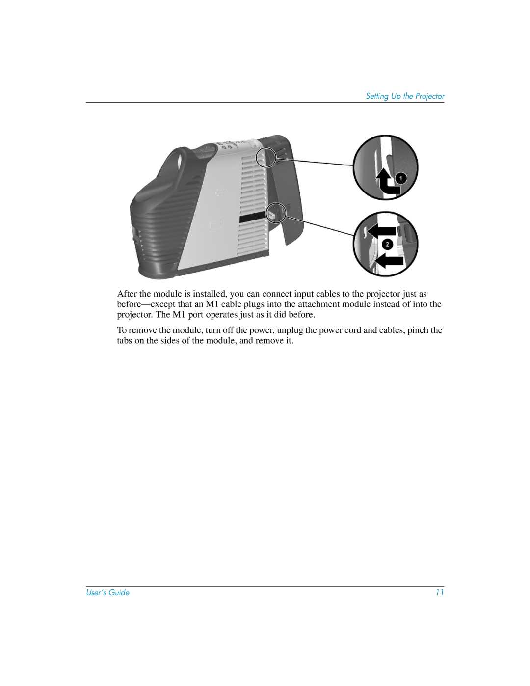 HP L1619A manual Setting Up the Projector 