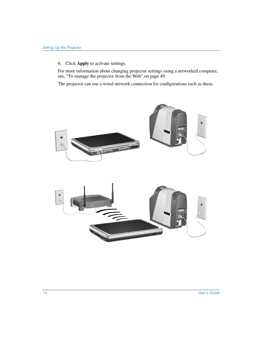 HP L1619A manual Setting Up the Projector 