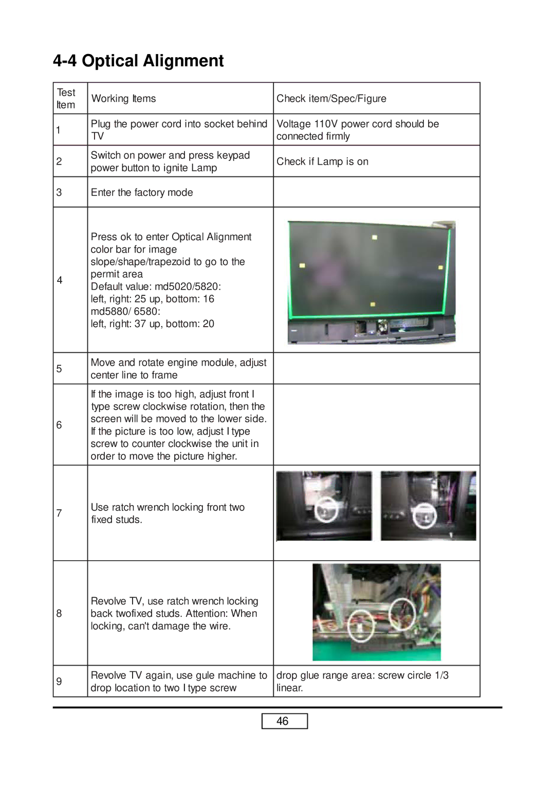 HP L1798A, L1735A, L1736A, L1737A manual Optical Alignment 