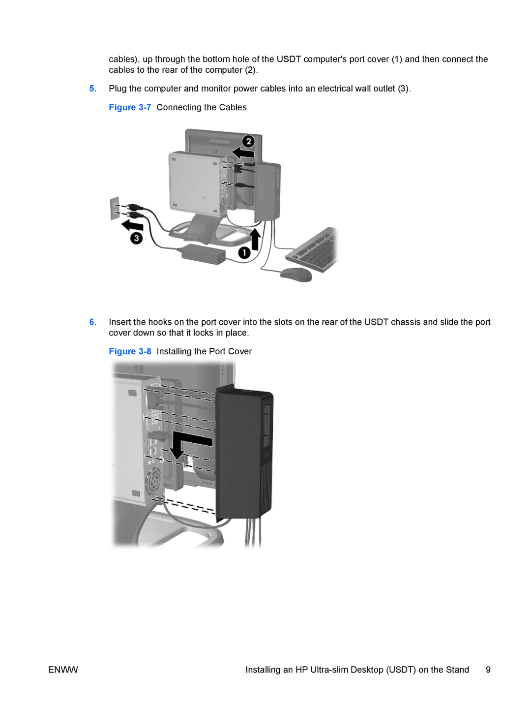 HP LE1911I, L1910I manual 8Installing the Port Cover 