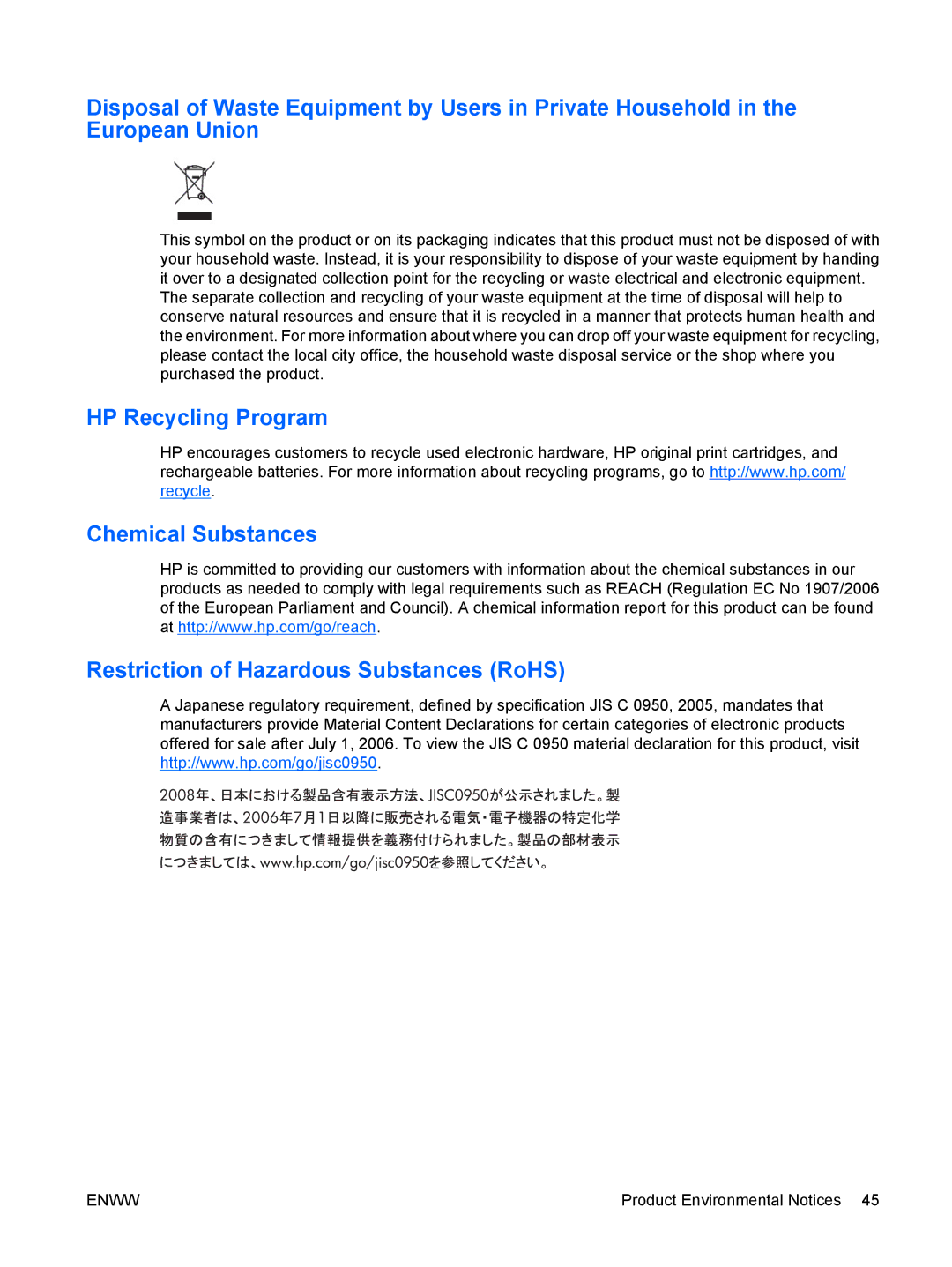 HP LE1911I, L1910I manual Product Environmental Notices 