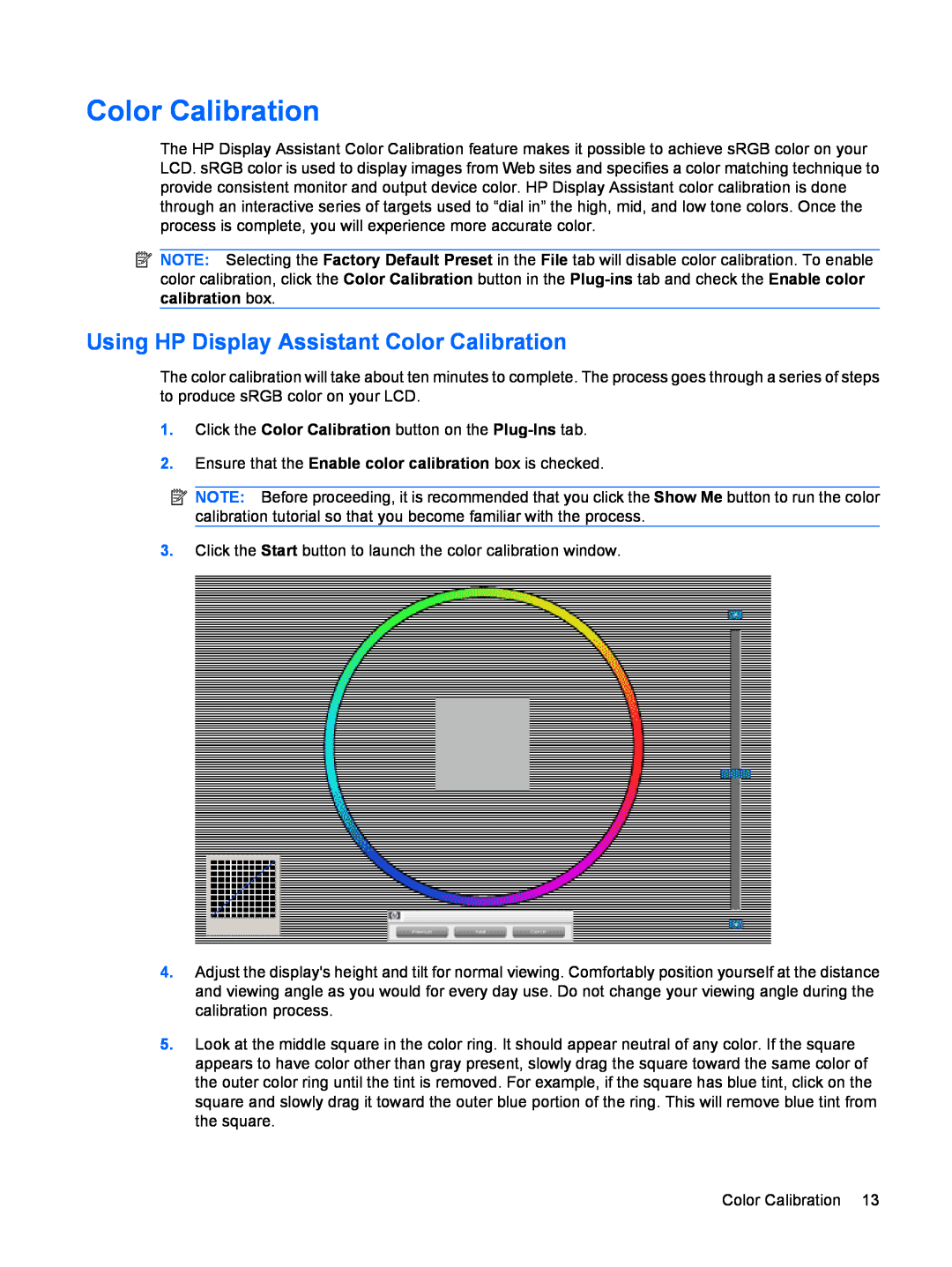 HP L1950 19-inch manual Using HP Display Assistant Color Calibration 
