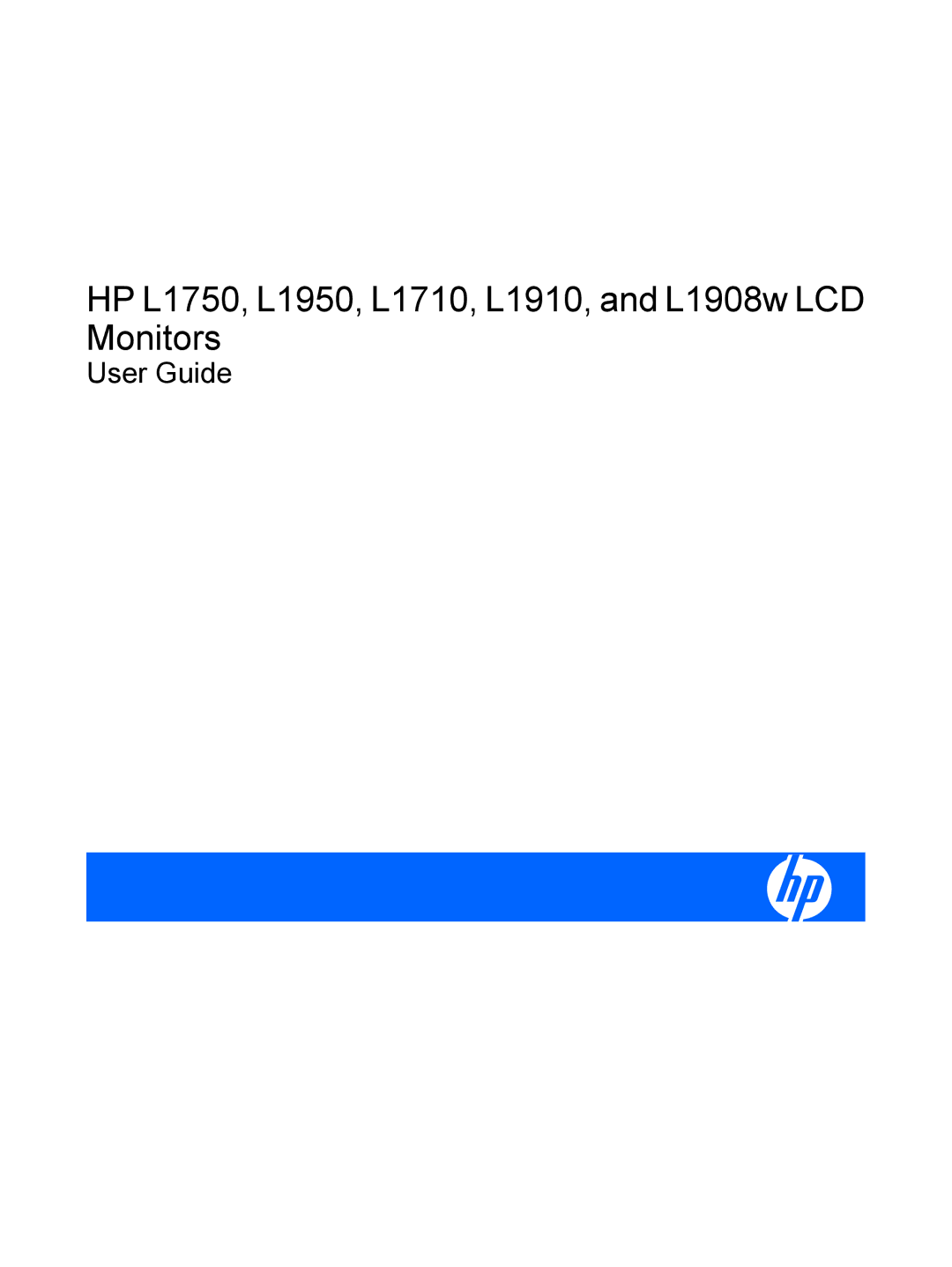 HP manual HP L1750, L1950, L1710, L1910, and L1908w LCD Monitors 