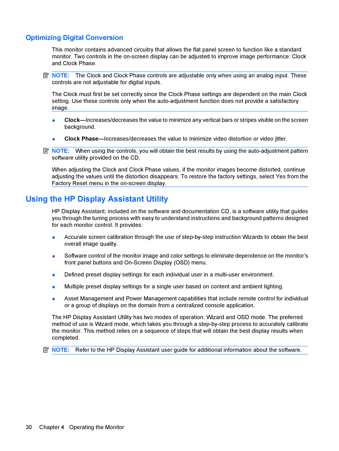 HP L1950, L1710, L1750, L1910 manual Using the HP Display Assistant Utility, Optimizing Digital Conversion 