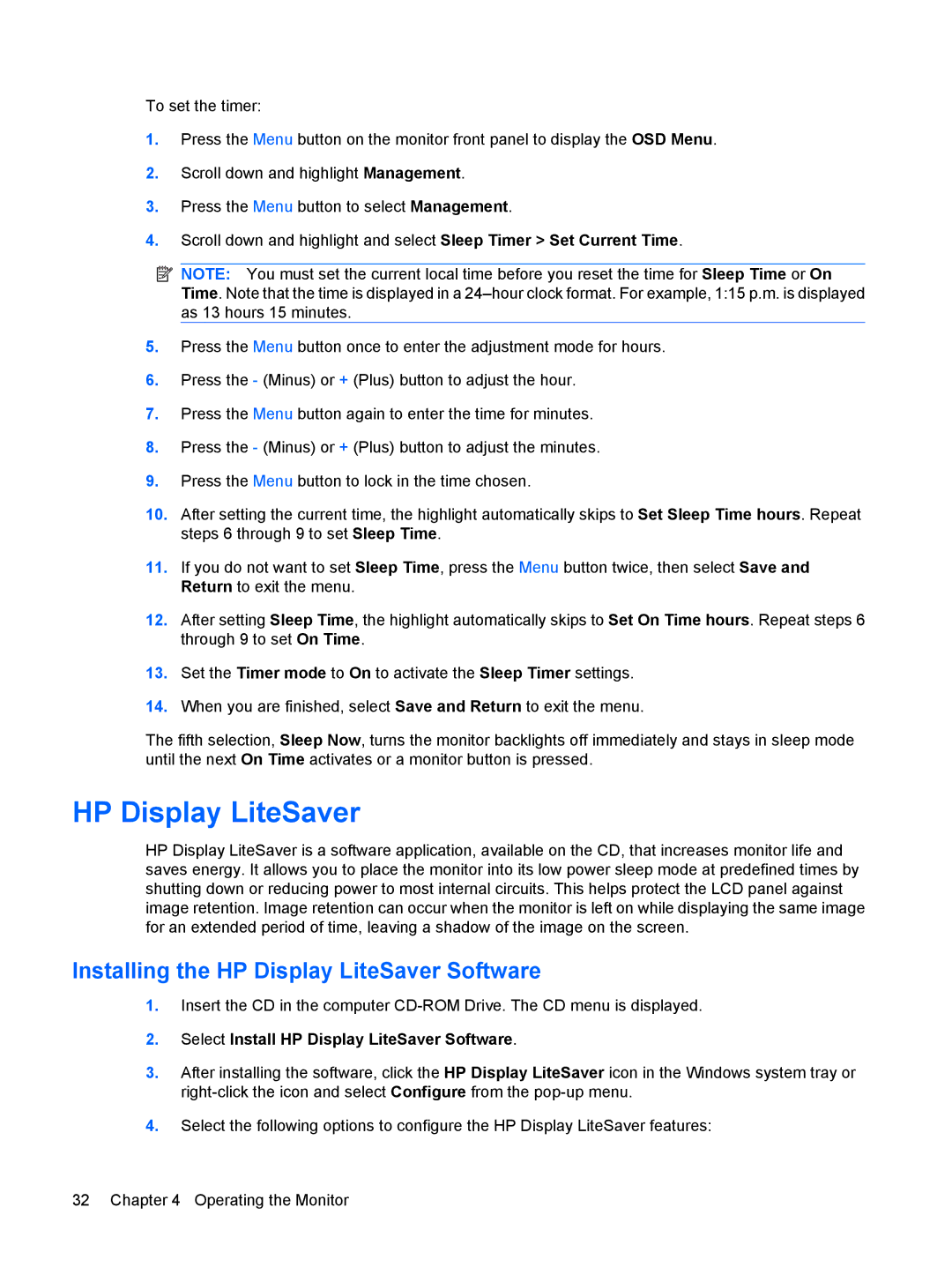 HP L1750, L1950, L1710, L1910 manual Installing the HP Display LiteSaver Software 