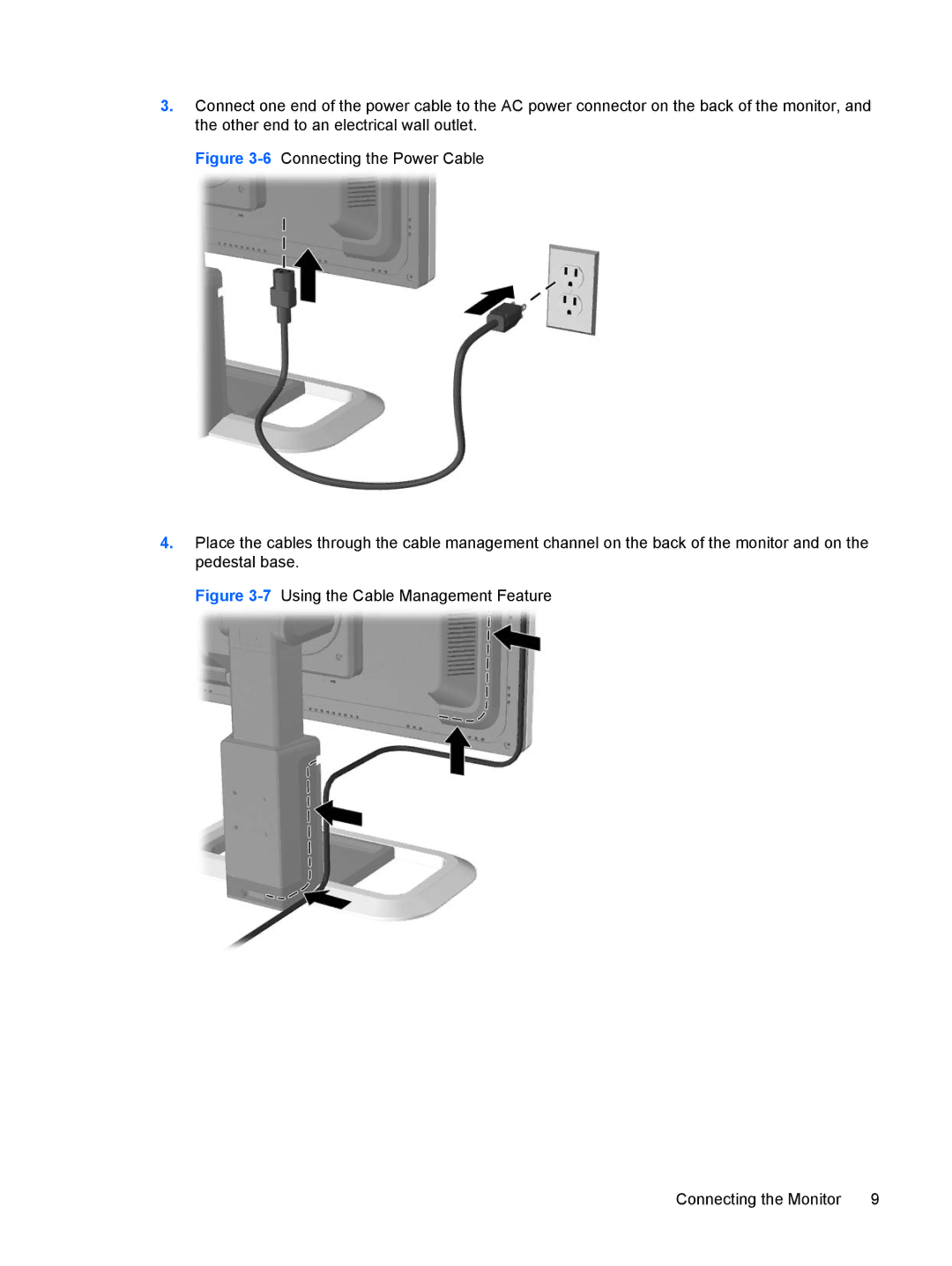 HP L2045w 20-inch manual 7Using the Cable Management Feature Connecting the Monitor 