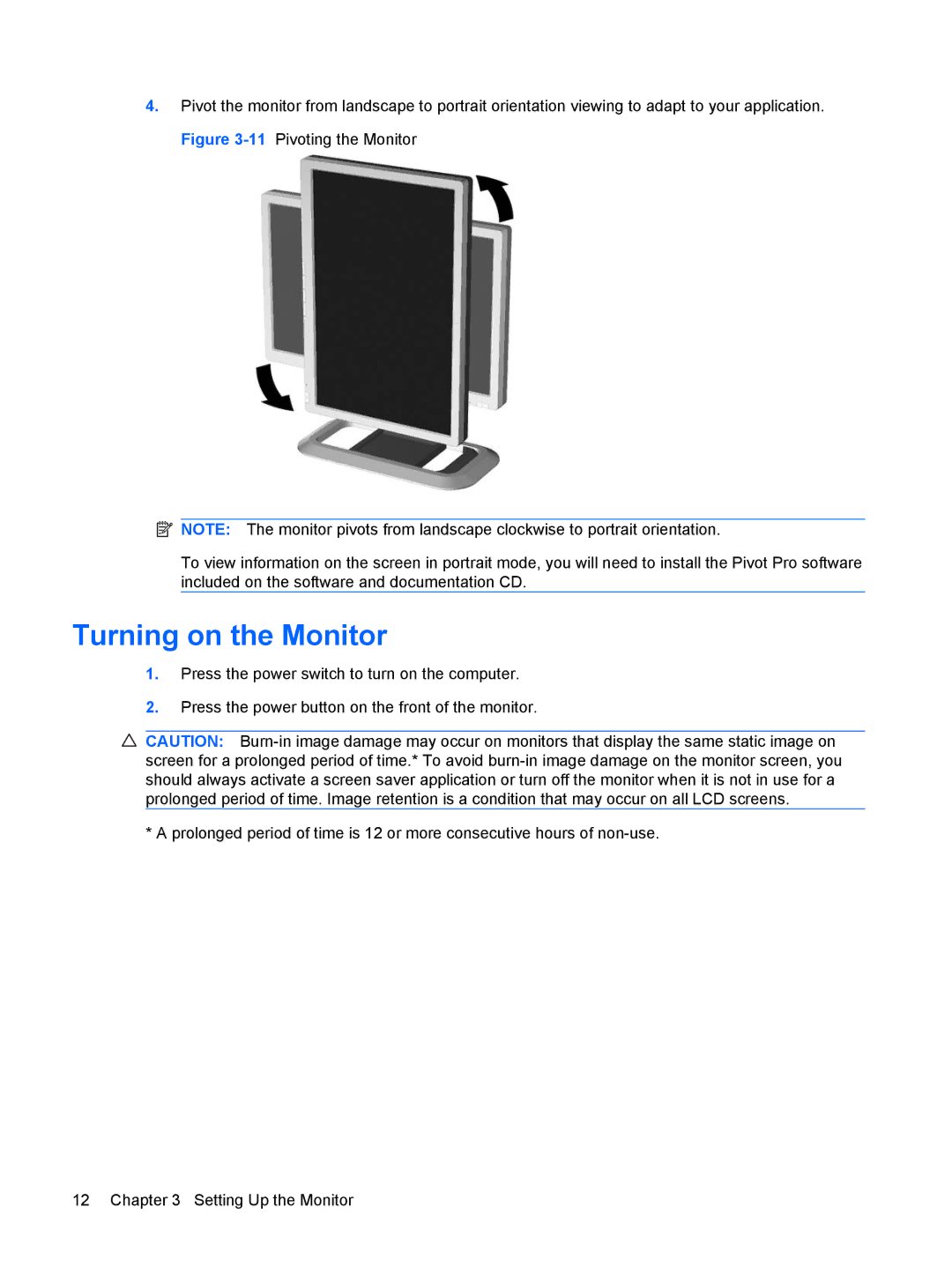 HP L2045w 20-inch manual Turning on the Monitor 