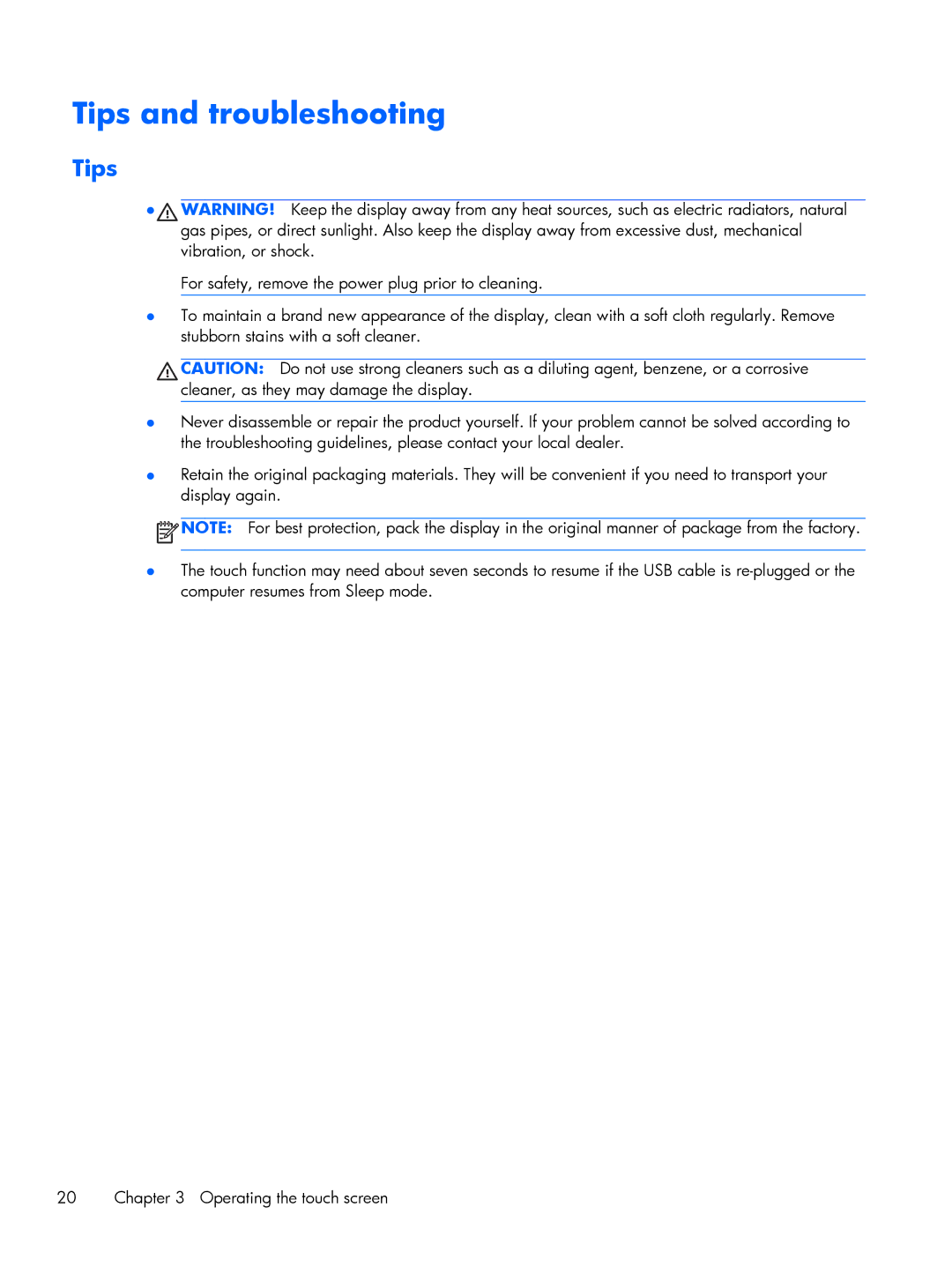 HP L2206TMP manual Tips and troubleshooting 