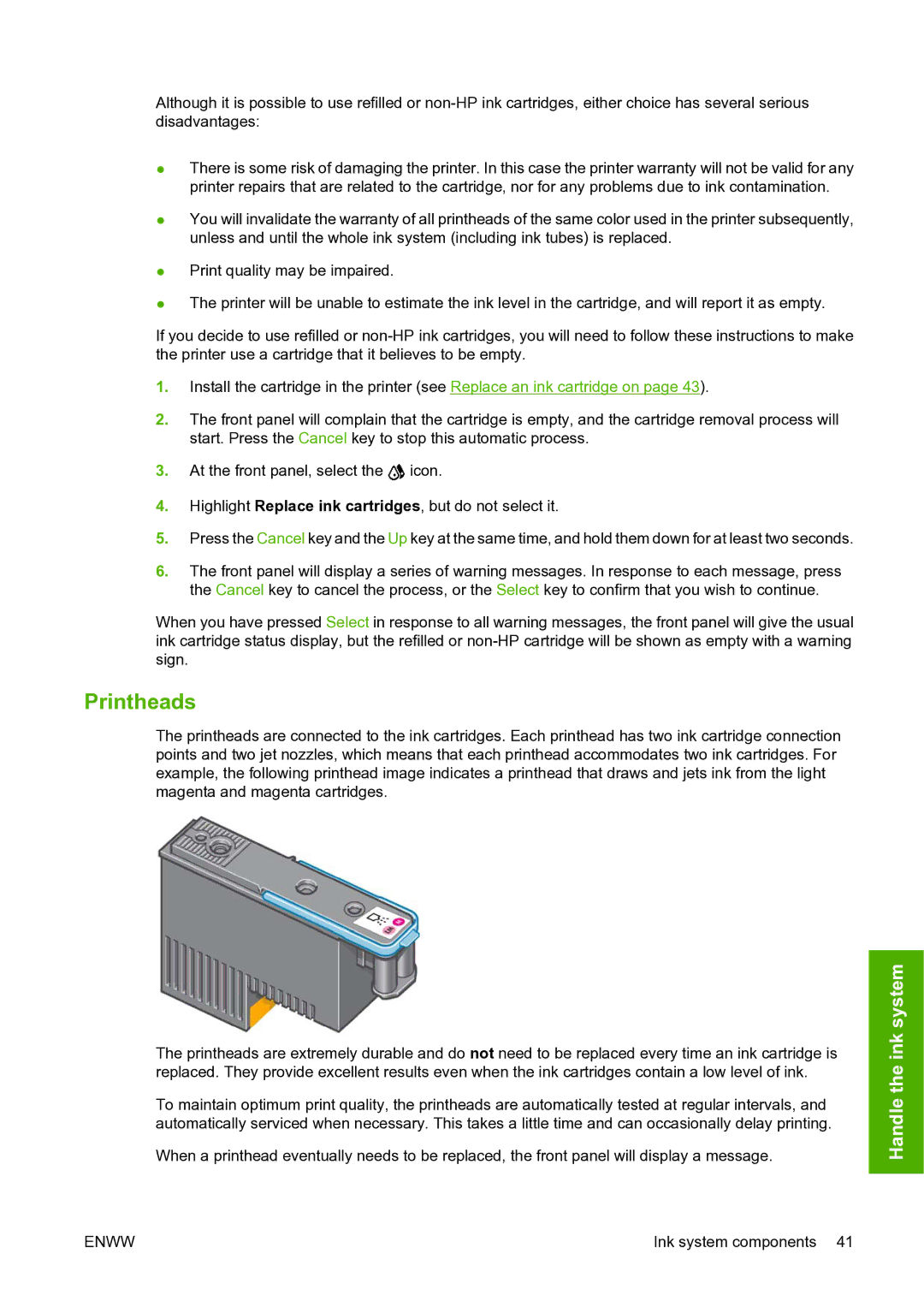 HP L25500 manual Printheads 