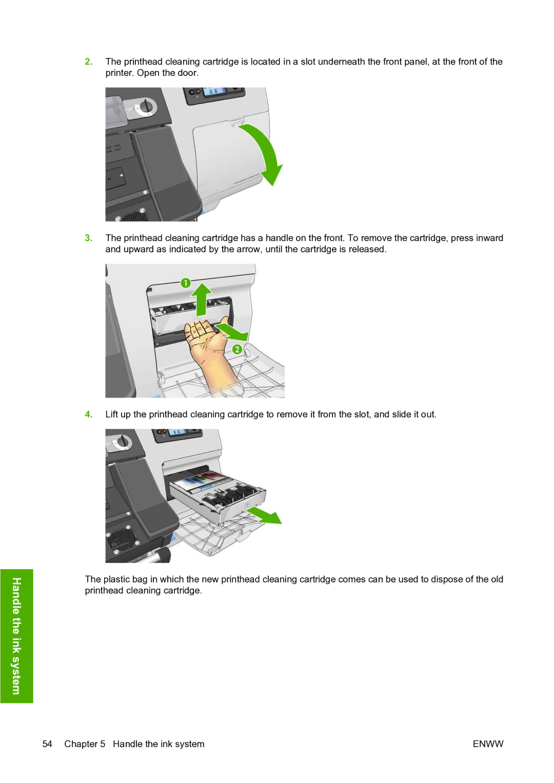 HP L25500 manual Handle the ink system 