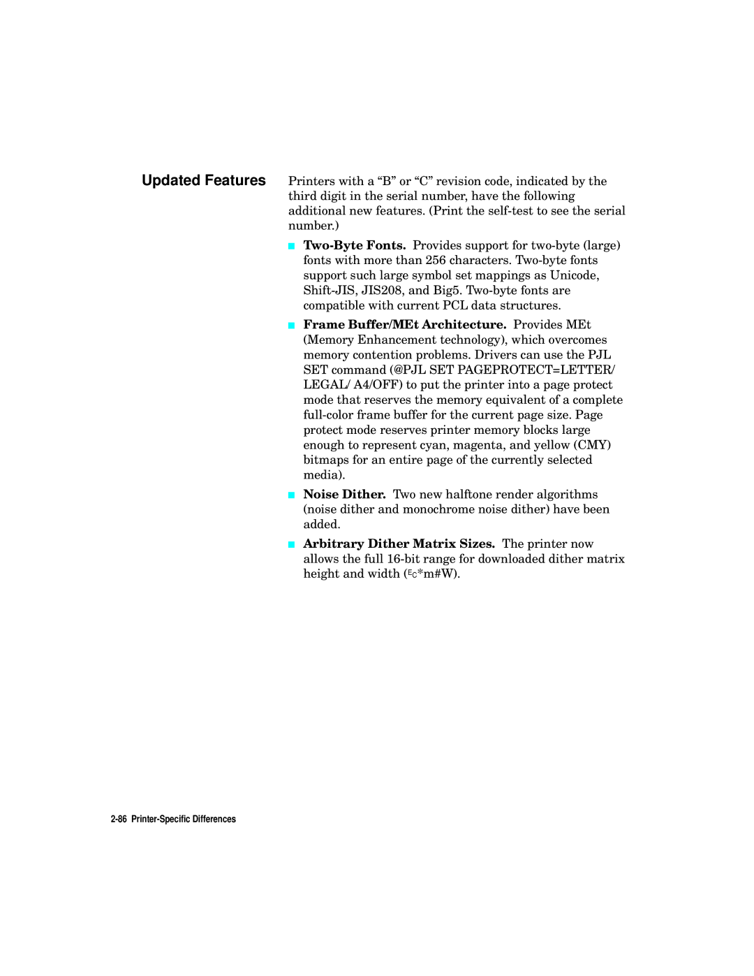 HP L5 manual Printer-Specific Differences 