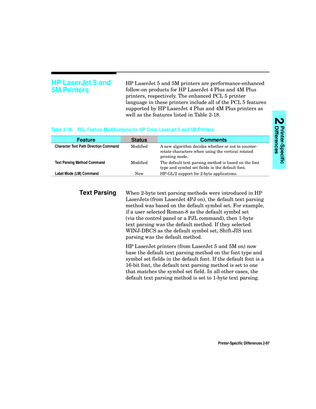 HP L5 manual HP LaserJet 5 and 5M Printers, Label Mode LM Command 