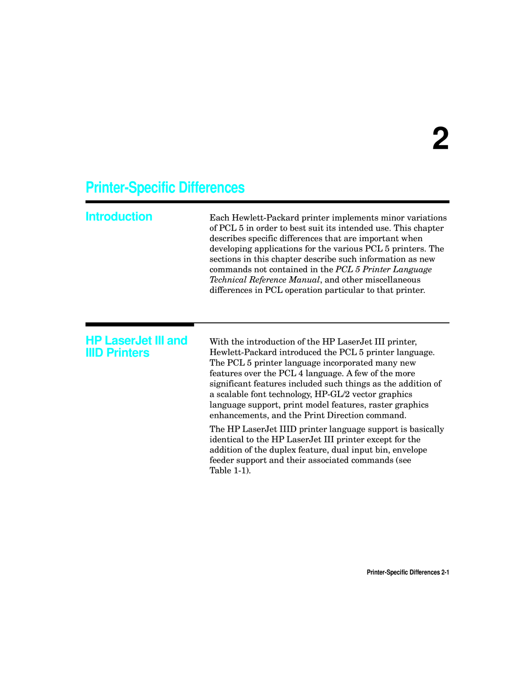 HP L5 manual Printer-Specific Differences, HP LaserJet III and Iiid Printers 