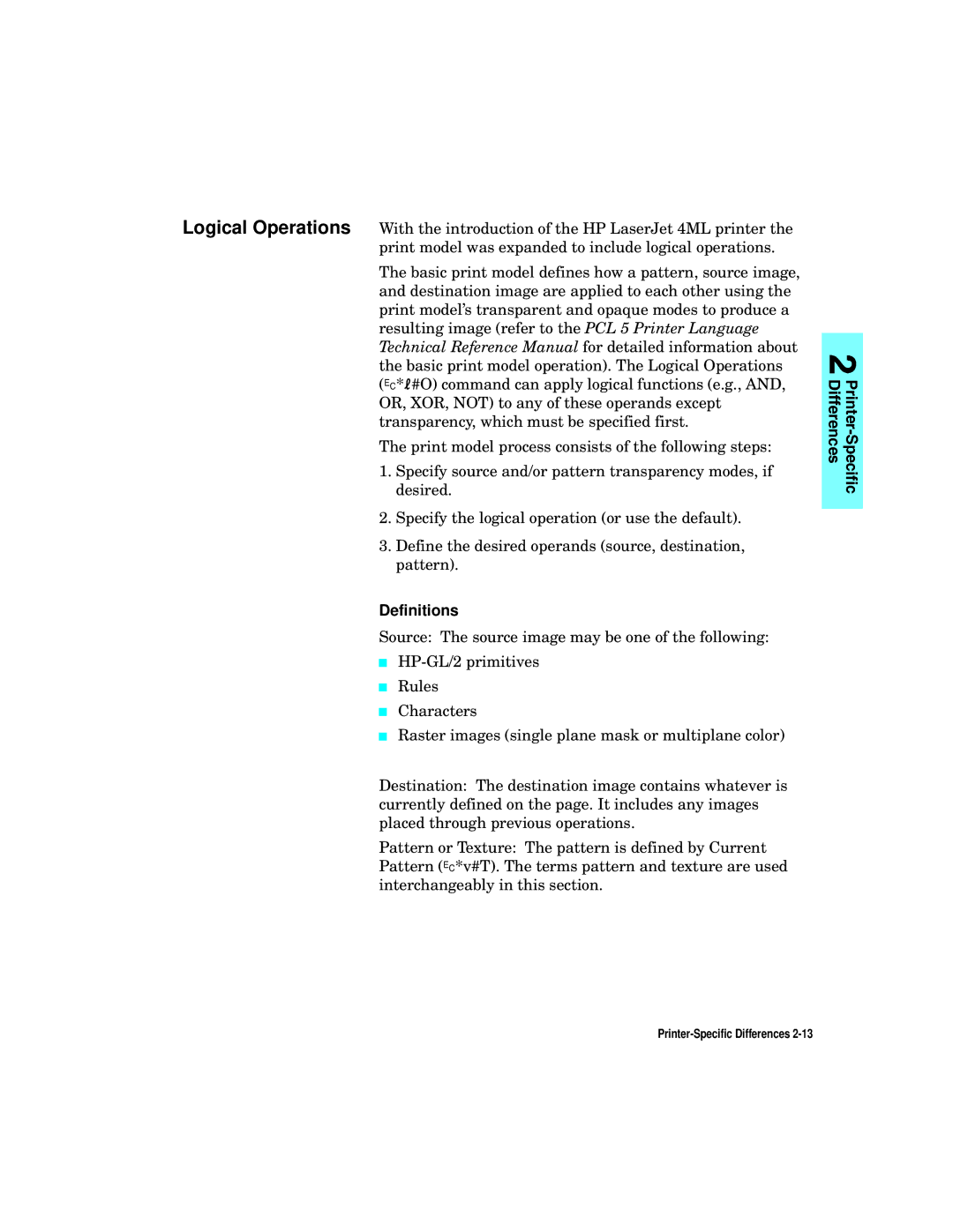 HP L5 manual Definitions 