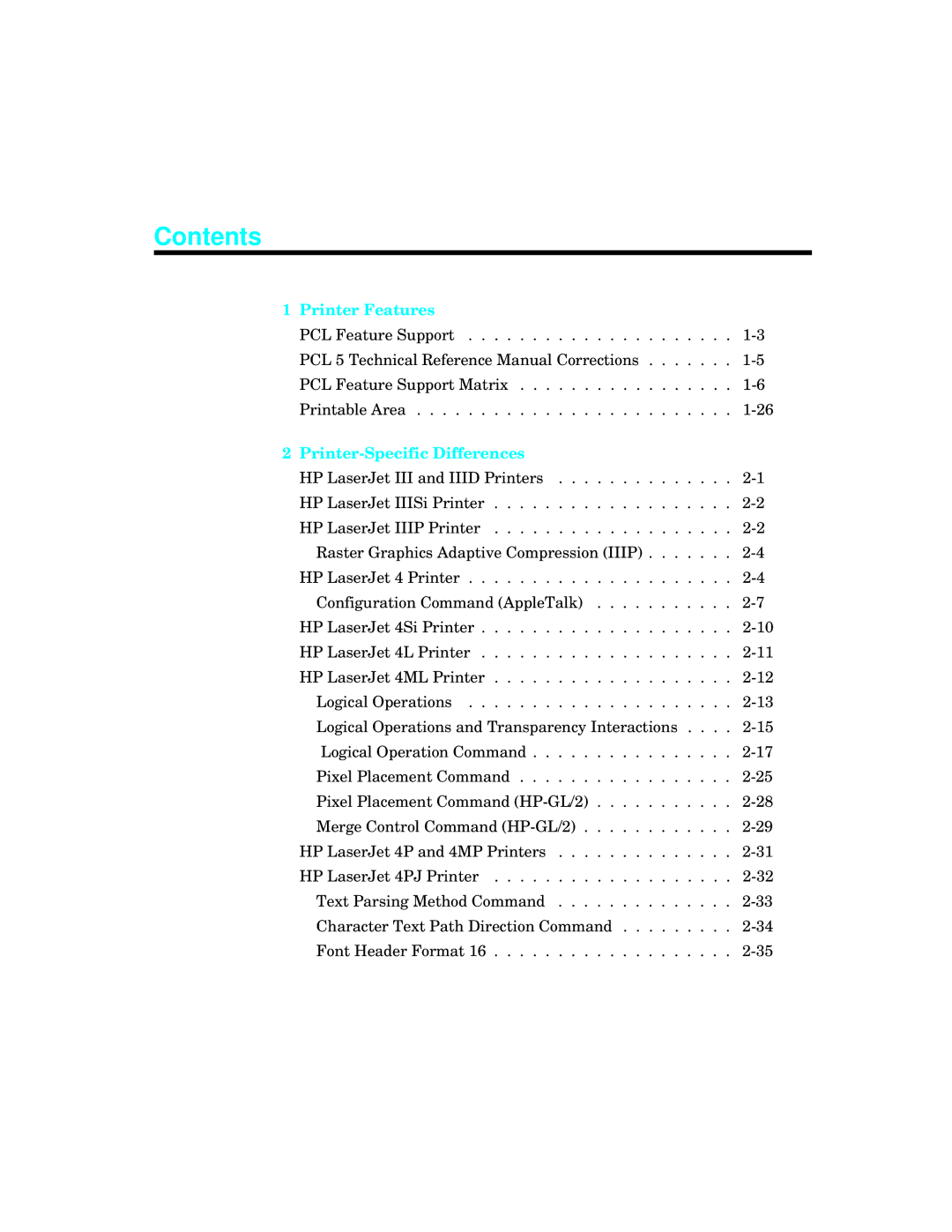 HP L5 manual Contents 