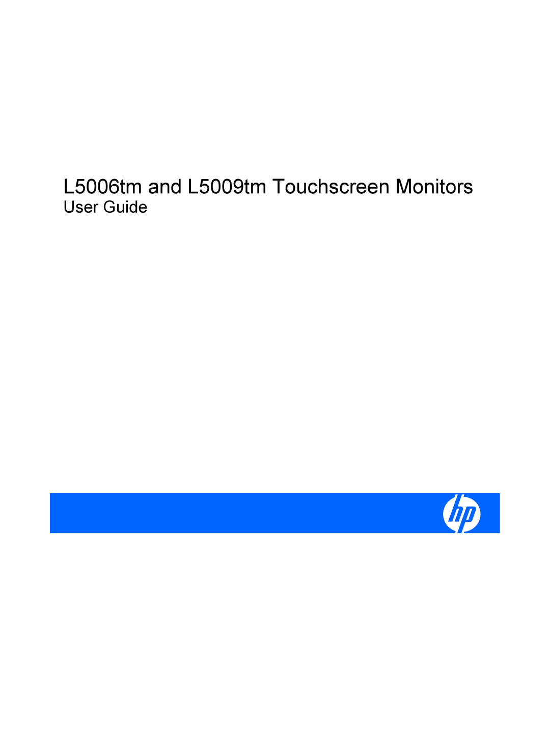 HP L5009TM, L5006TM manual L5006tm and L5009tm Touchscreen Monitors 