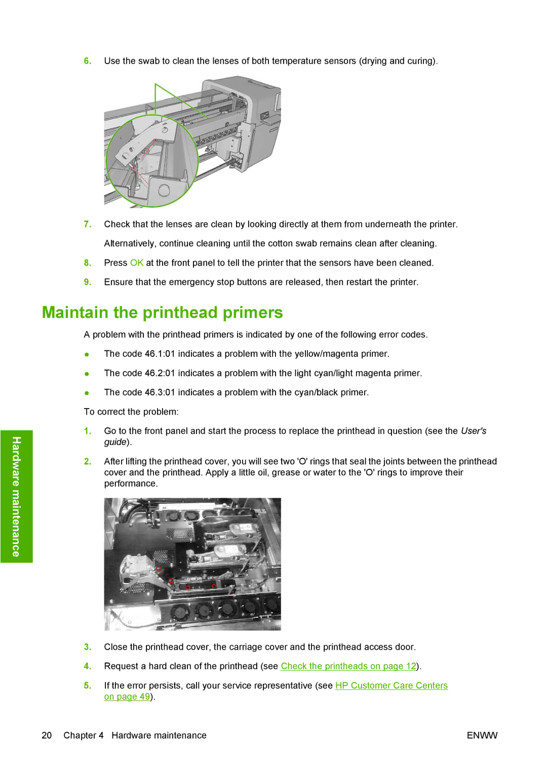 HP L65500 manual Maintain the printhead primers 