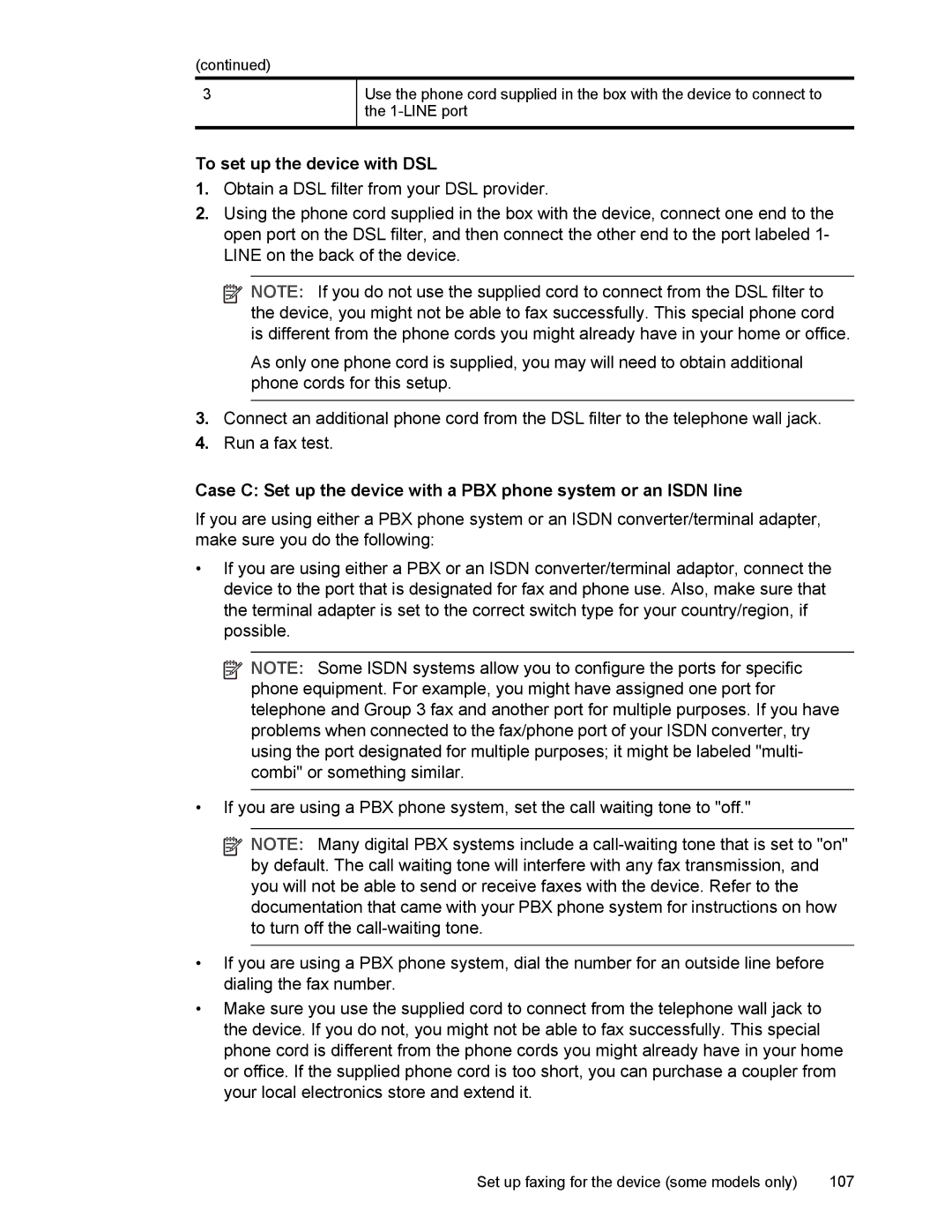 HP L7500 manual To set up the device with DSL 