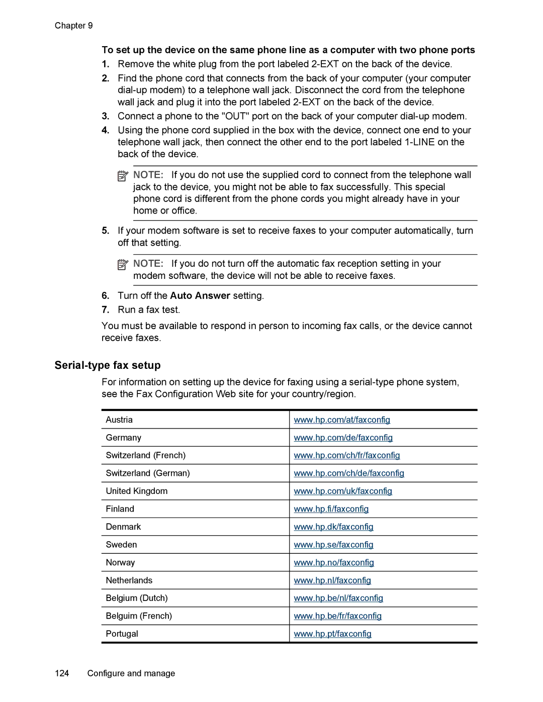 HP L7500 manual Serial-type fax setup 