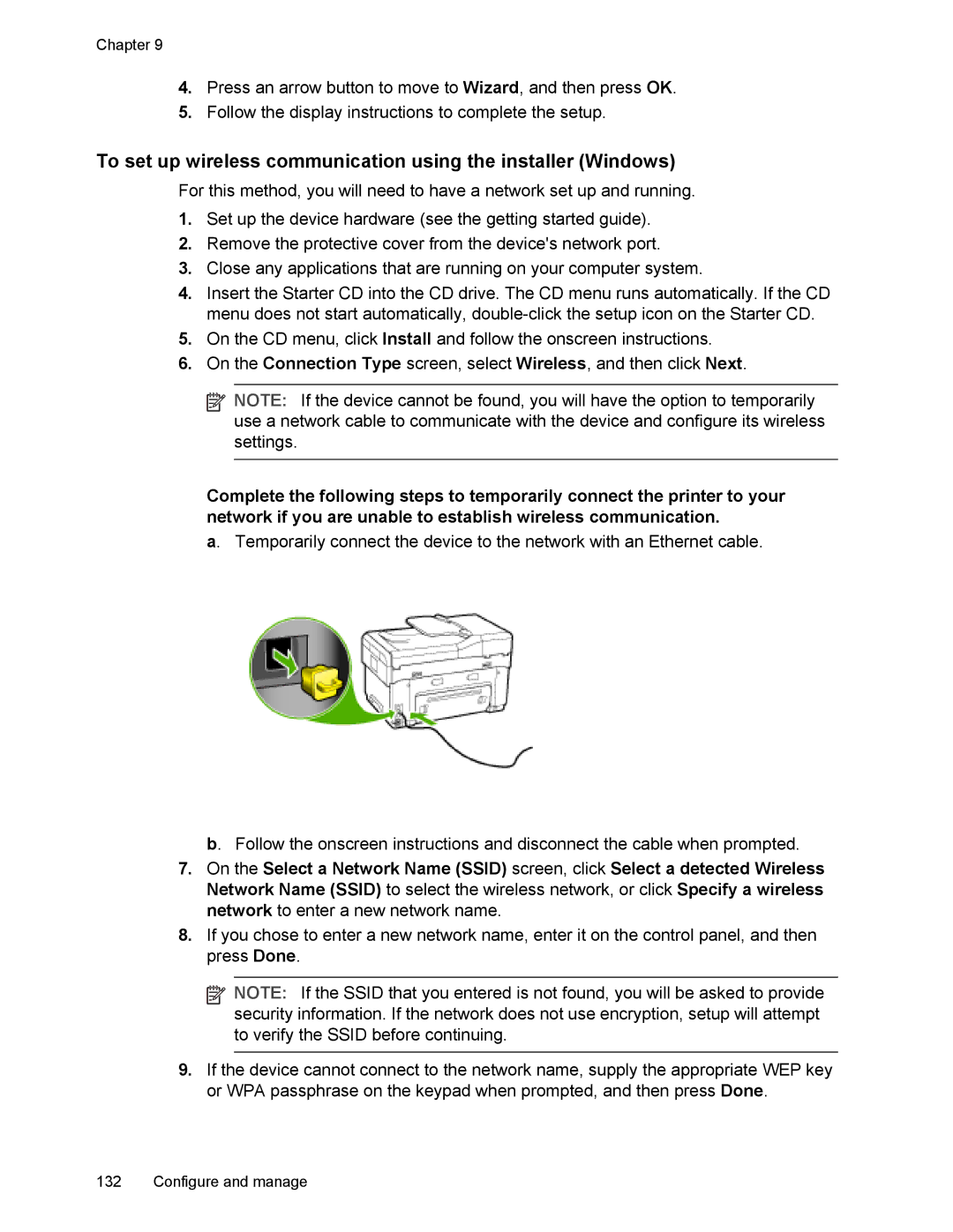 HP L7500 manual To set up wireless communication using the installer Windows 