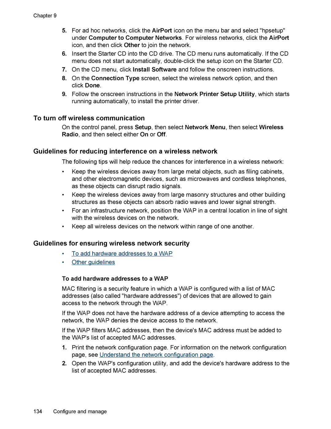 HP L7500 manual To turn off wireless communication, Guidelines for reducing interference on a wireless network 