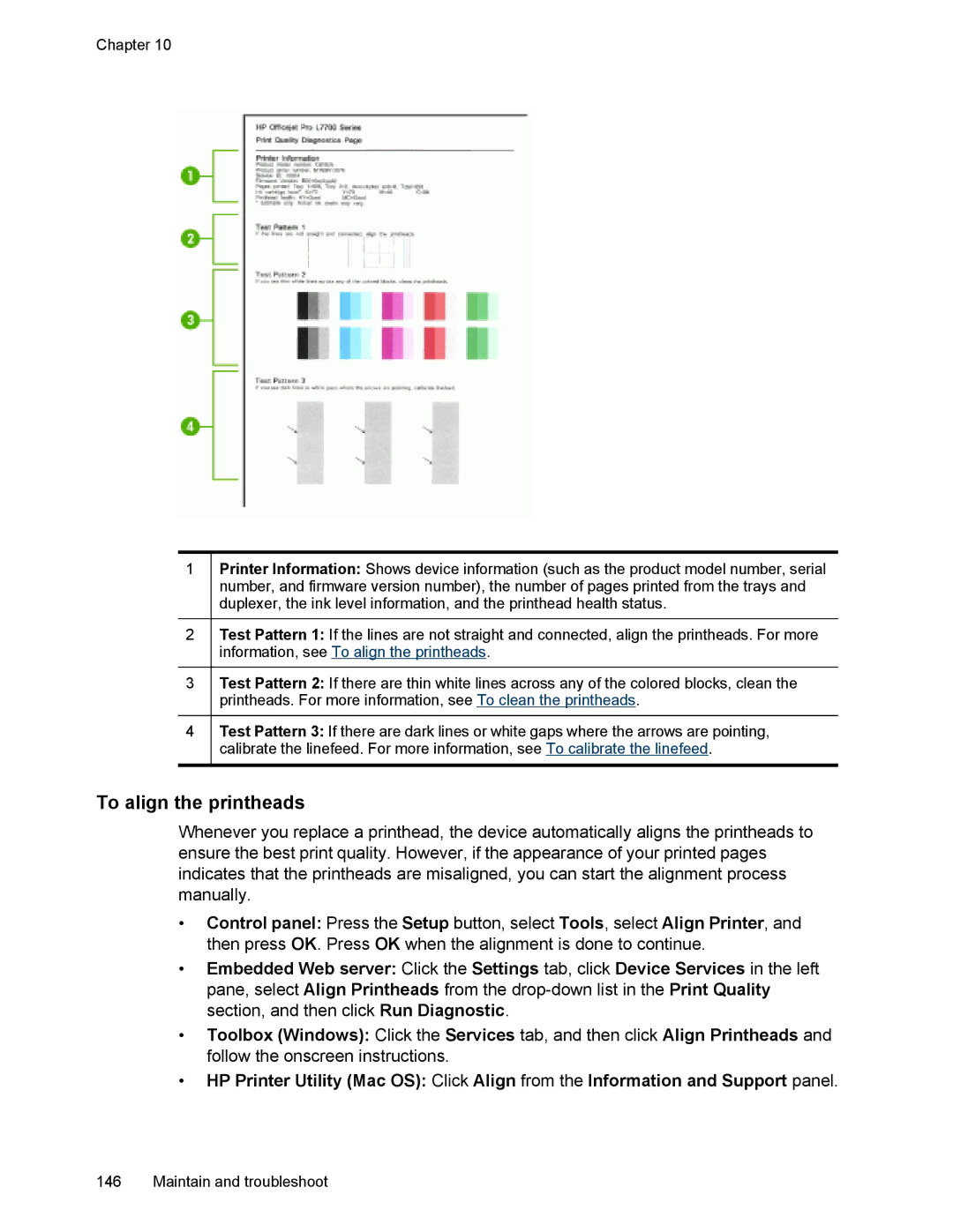 HP L7500 manual To align the printheads 