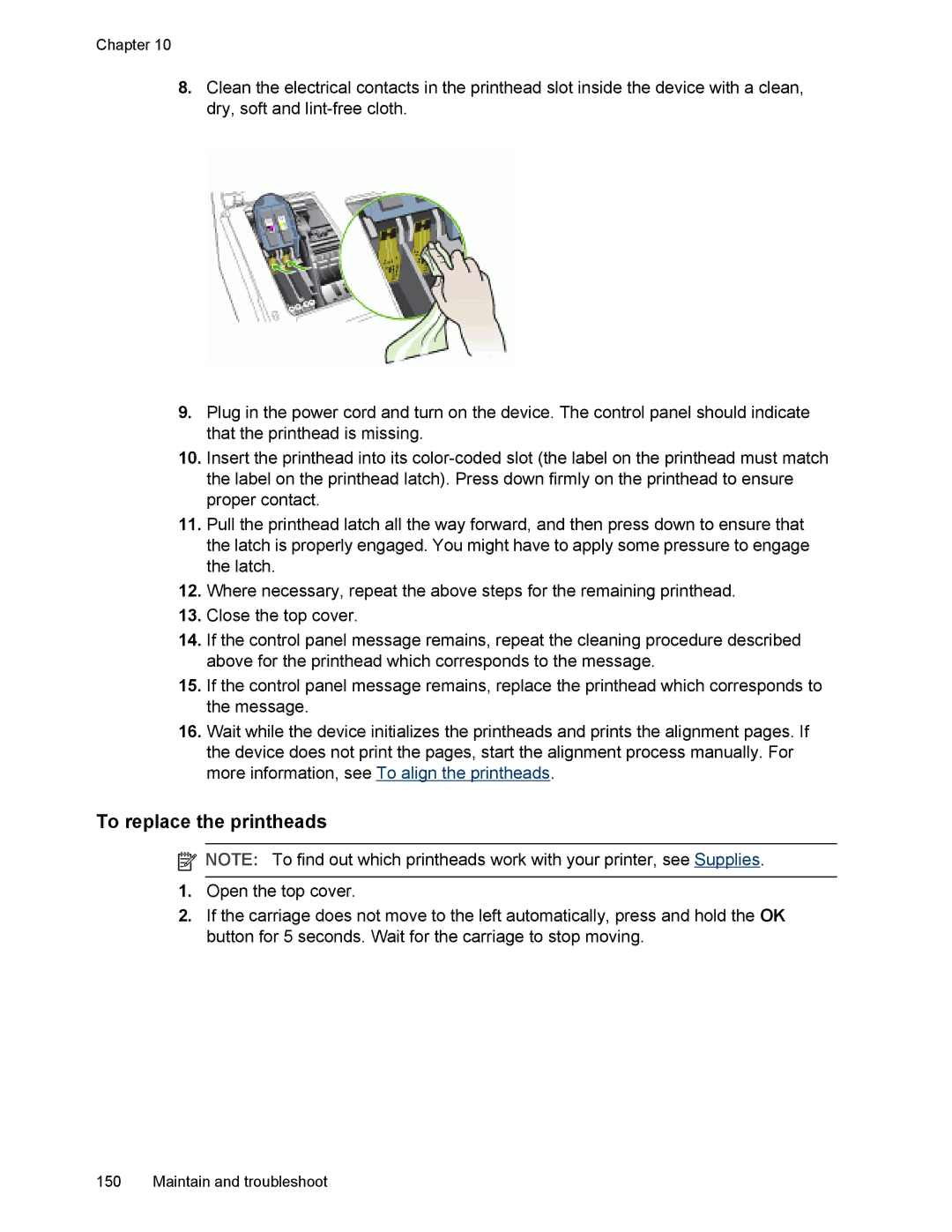 HP L7500 manual To replace the printheads 