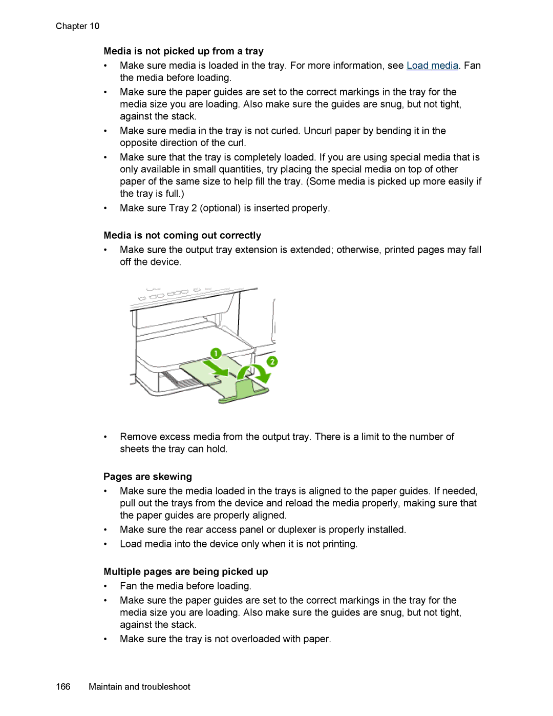 HP L7500 manual Media is not picked up from a tray, Media is not coming out correctly, Pages are skewing 