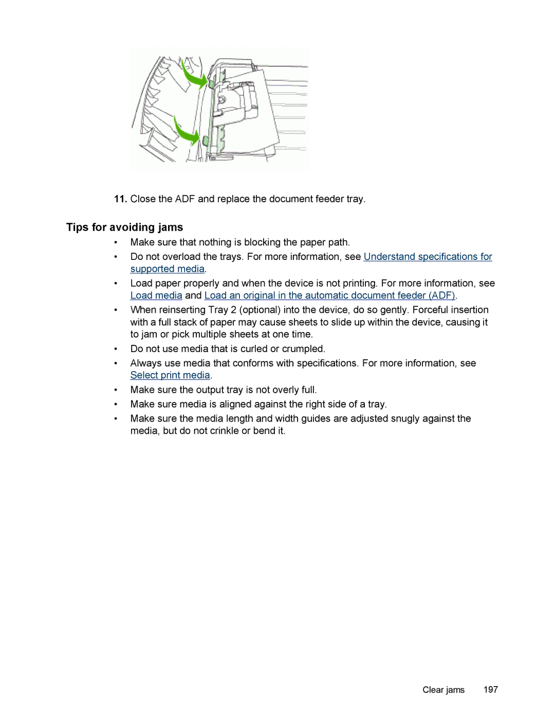 HP L7500 manual Tips for avoiding jams 