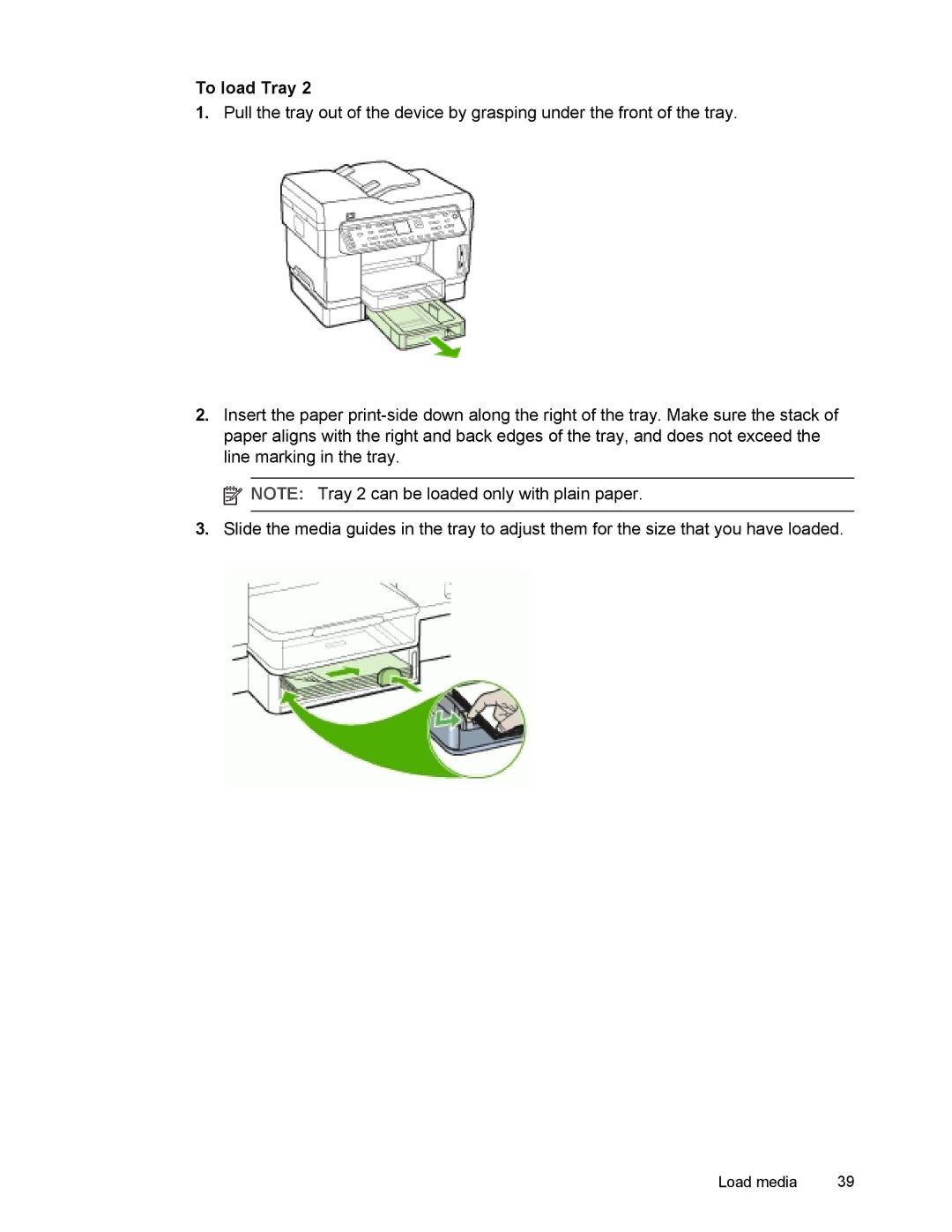 HP L7500 manual To load Tray 