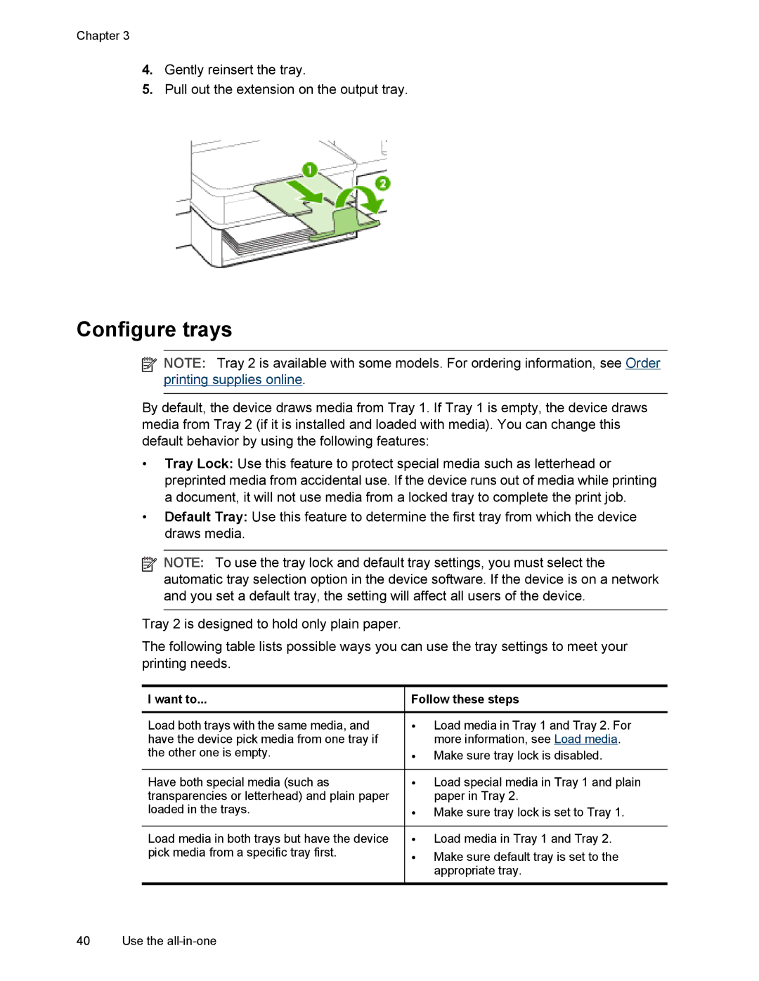 HP L7500 manual Configure trays, Want to, Follow these steps 