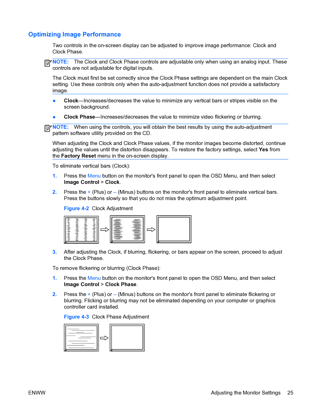 HP LA2206xc manual Optimizing Image Performance 