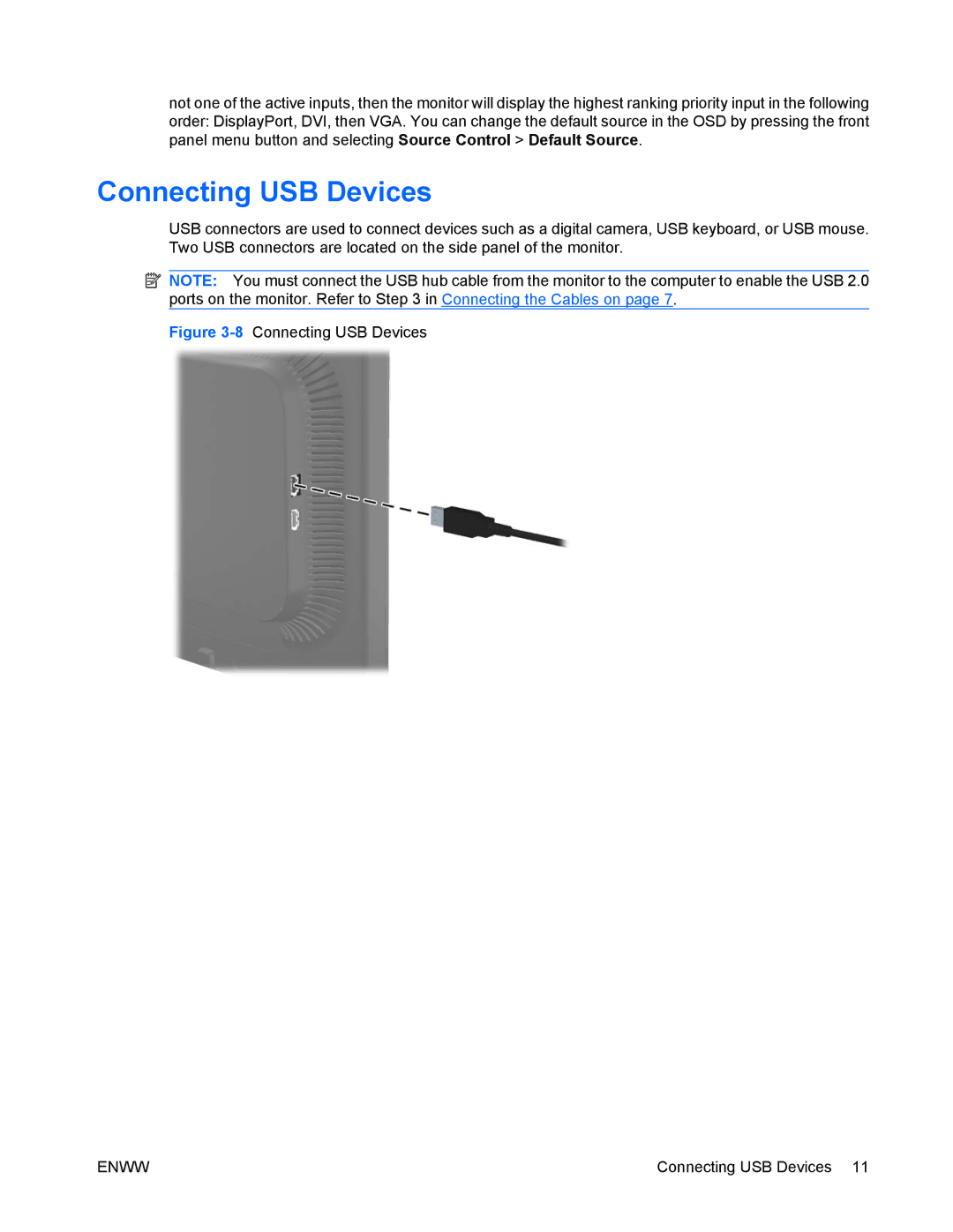 HP LA2405wg manual 8Connecting USB Devices 