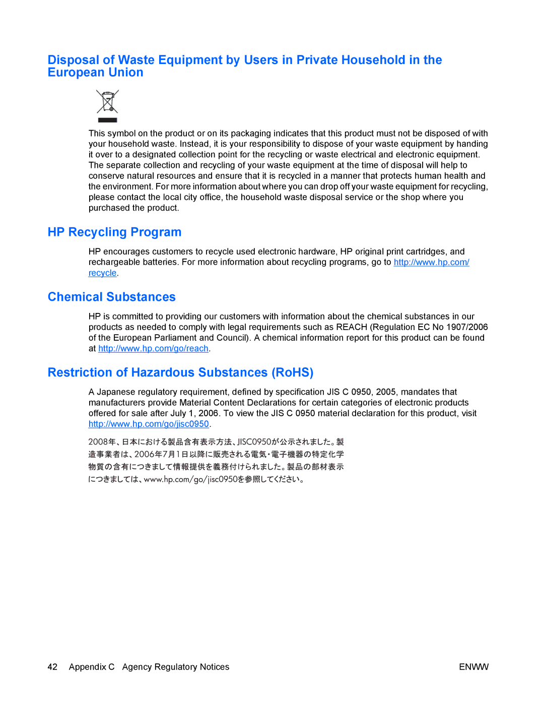 HP LA2405wg manual Appendix C Agency Regulatory Notices 