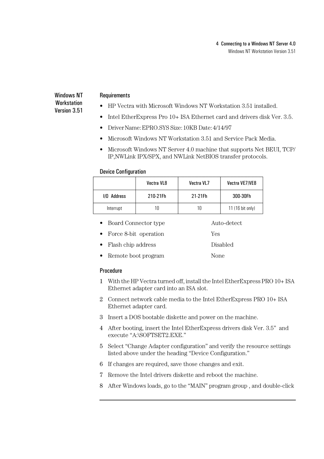 HP Pro/10+ ISA, LA8205B manual 210-21Fh 21-21Fh 300-30Fh 